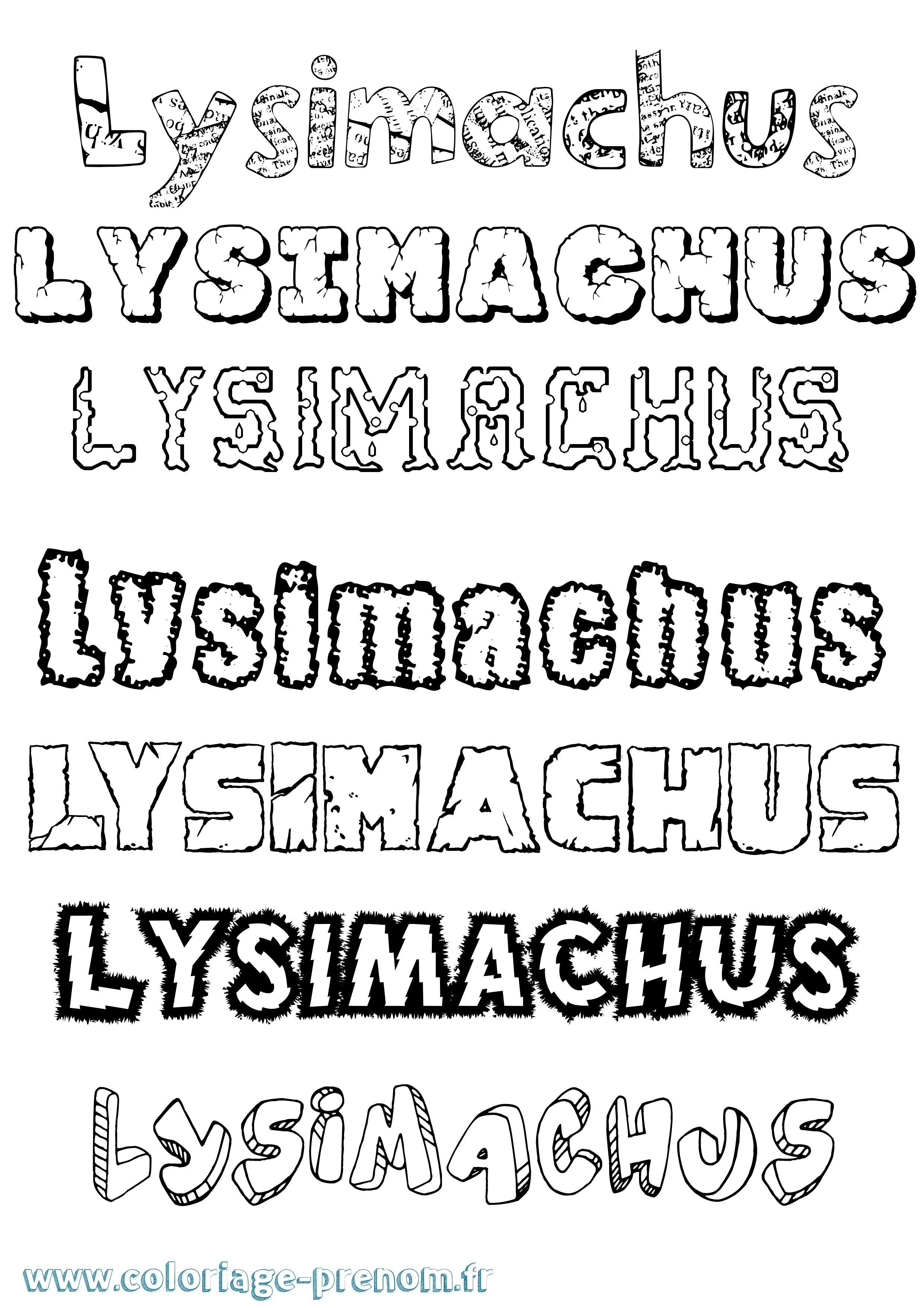 Coloriage Lysimachus Destructuré Coloriage prénom Lysimachus Destructuré