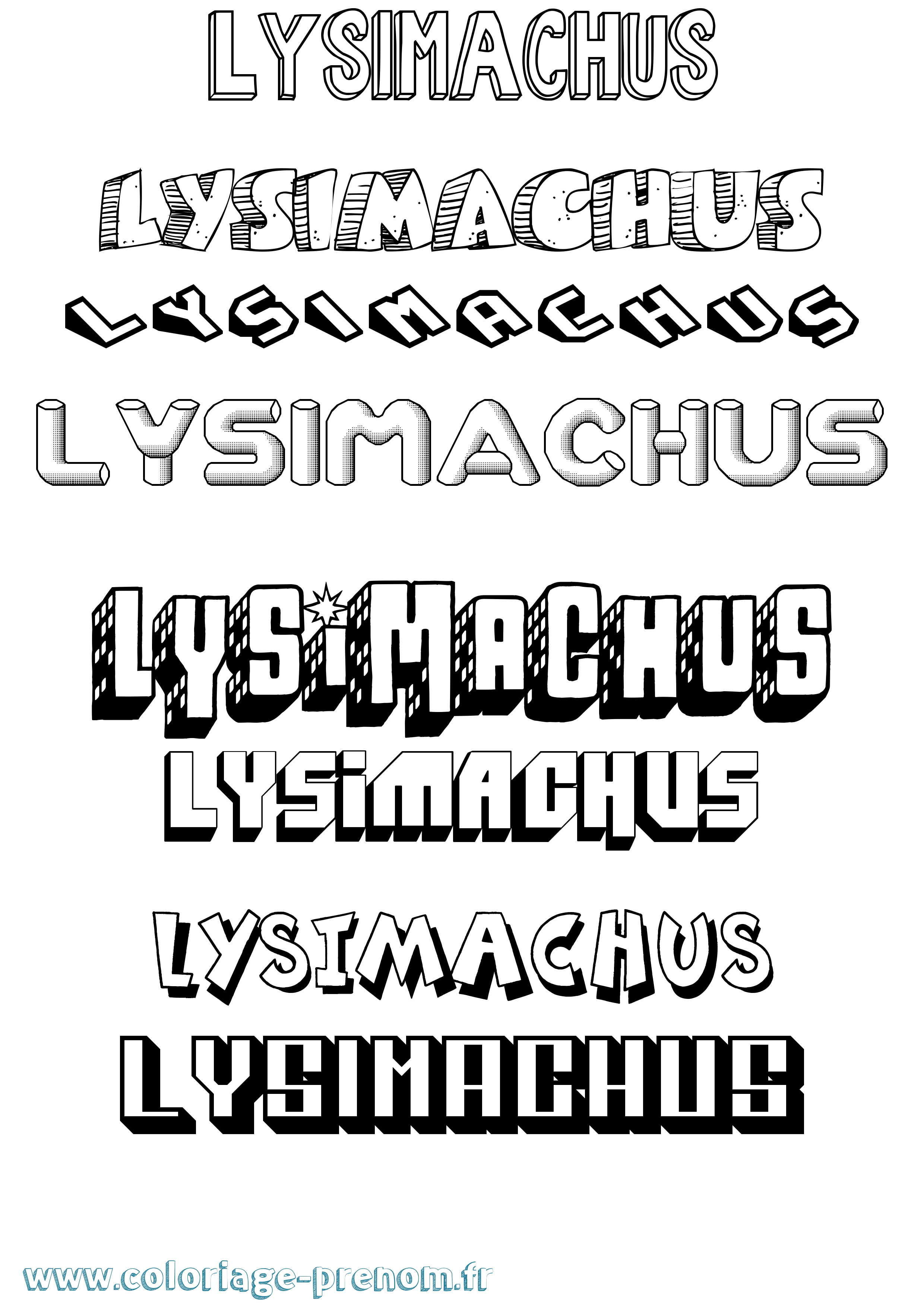 Coloriage Lysimachus Effet 3D Coloriage prénom Lysimachus Effet 3D