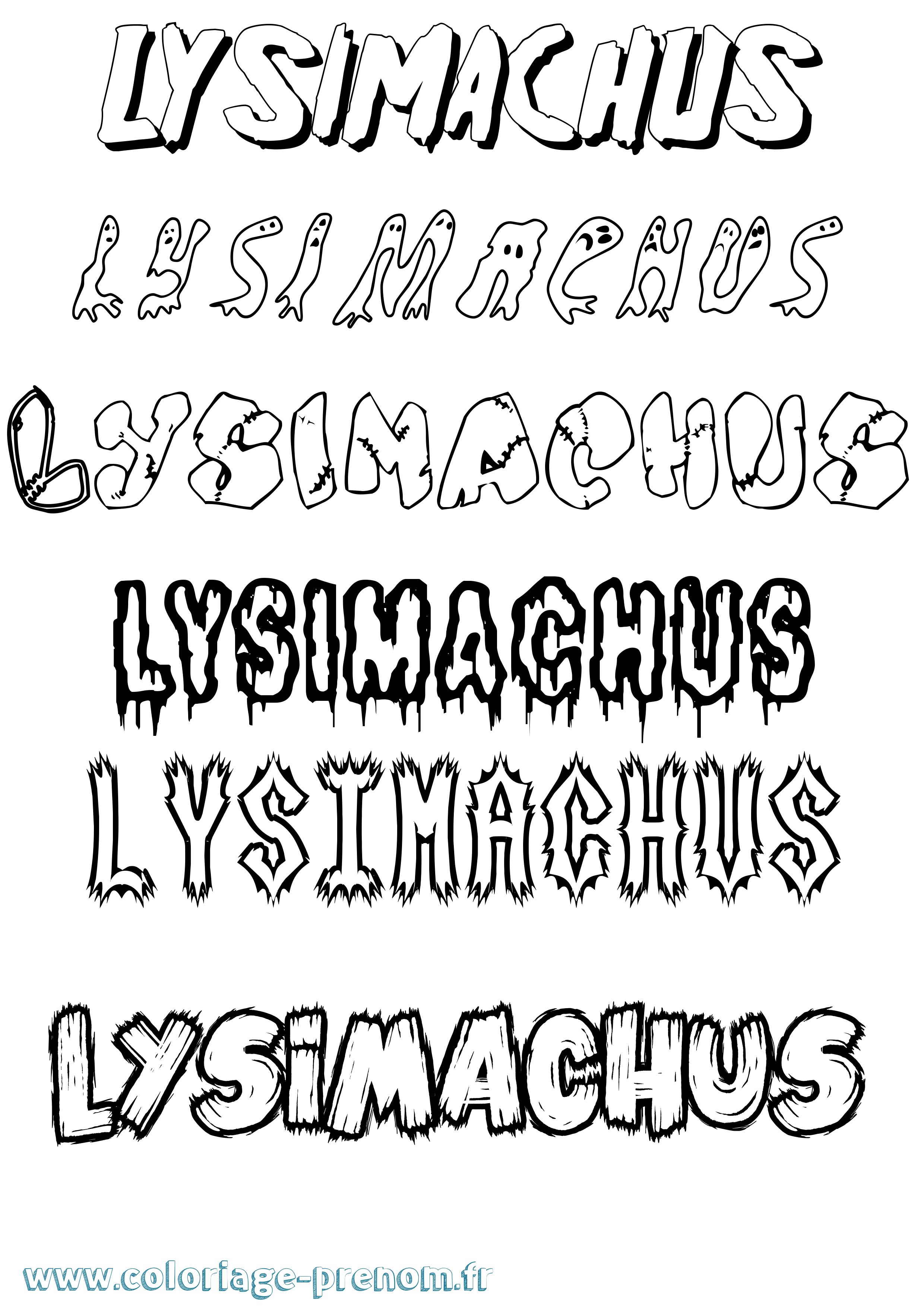 Coloriage Lysimachus Frisson Coloriage prénom Lysimachus Frisson