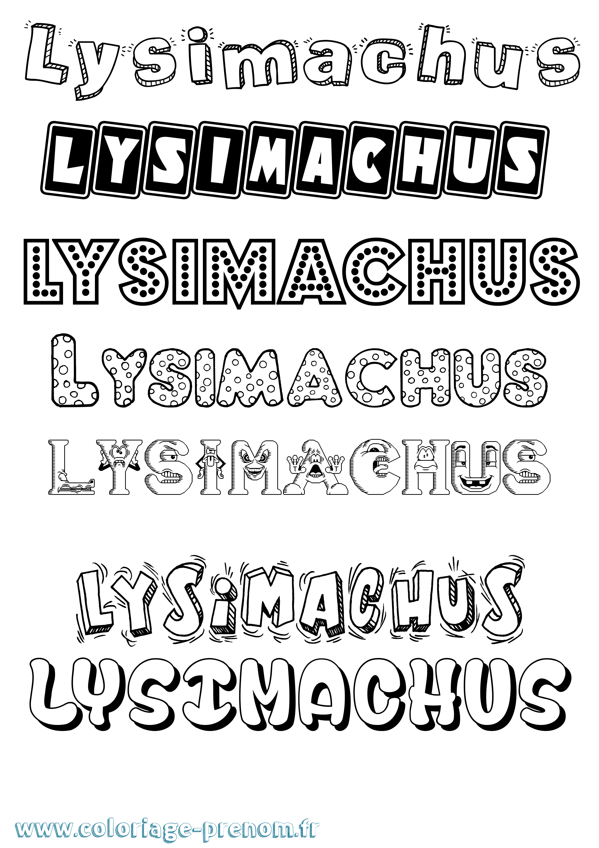 Coloriage Lysimachus Fun Coloriage prénom Lysimachus Fun