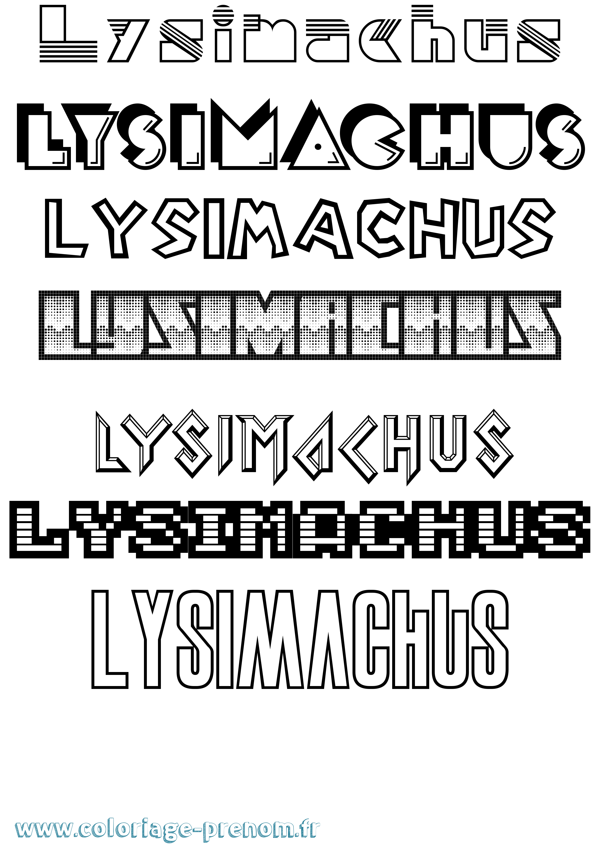 Coloriage Lysimachus Jeux Vidéos Coloriage prénom Lysimachus Jeux Vidéos