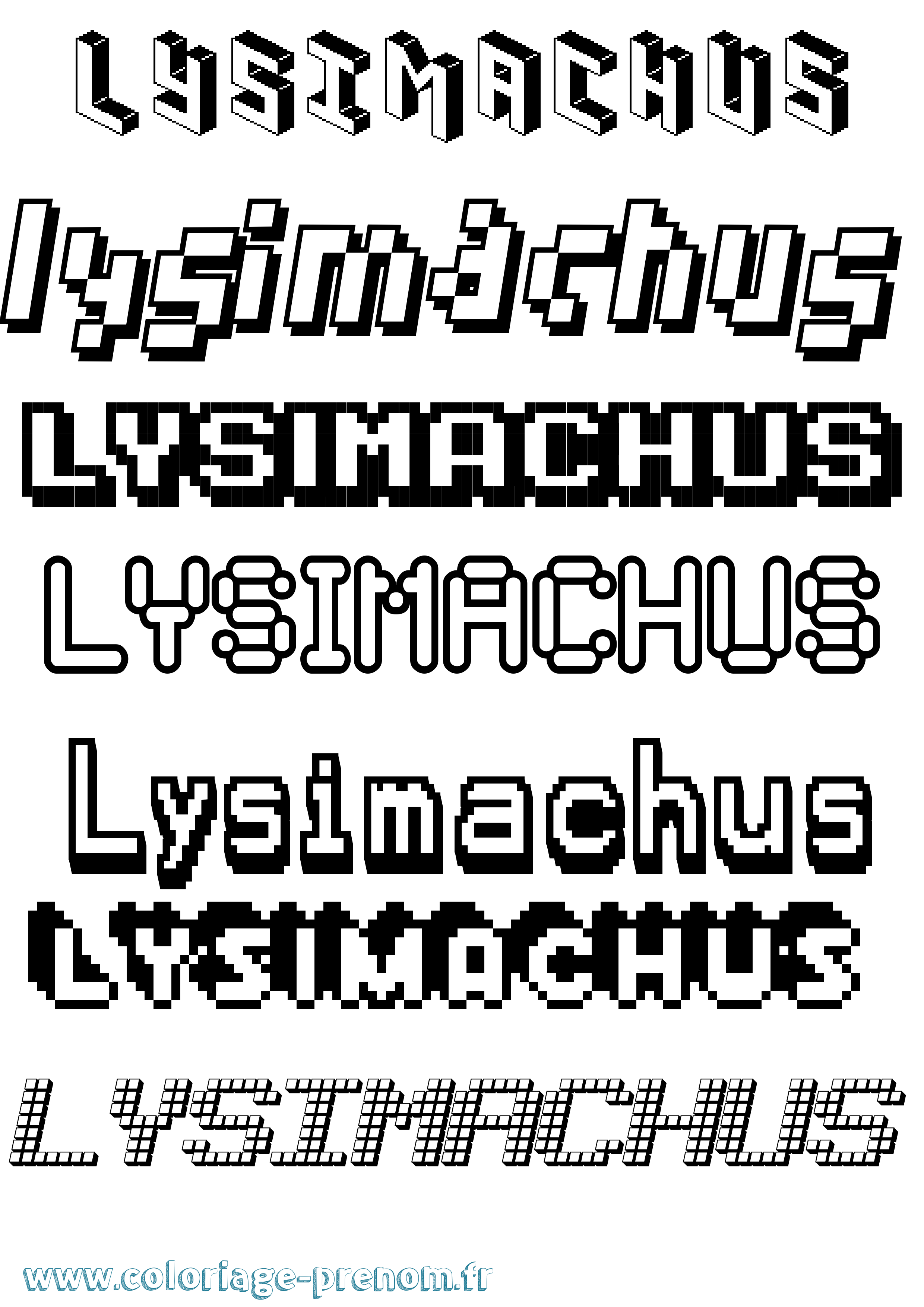 Coloriage Lysimachus Pixel Coloriage prénom Lysimachus Pixel