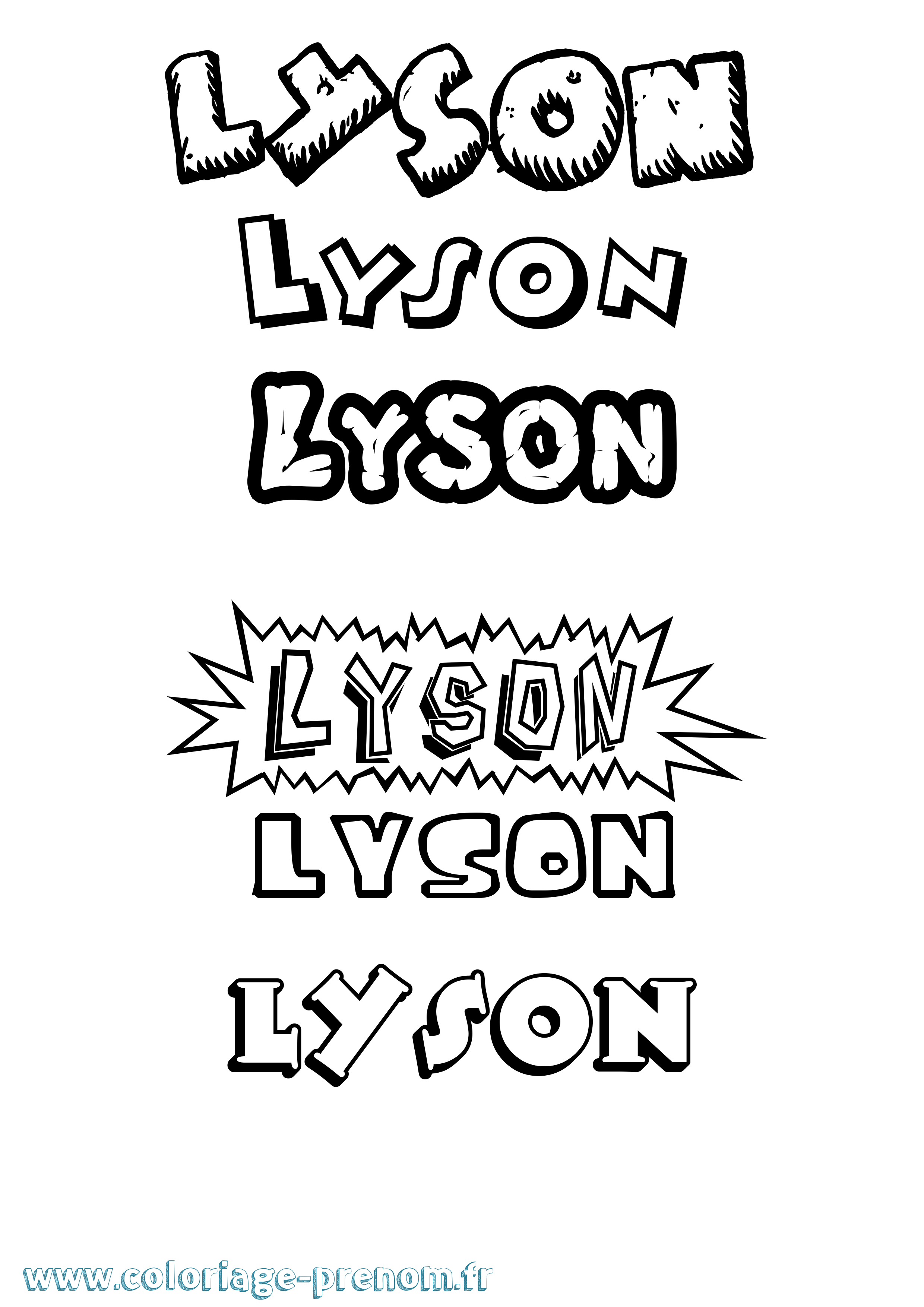 Coloriage Lyson Dessin Animé Coloriage prénom Lyson Dessin Animé