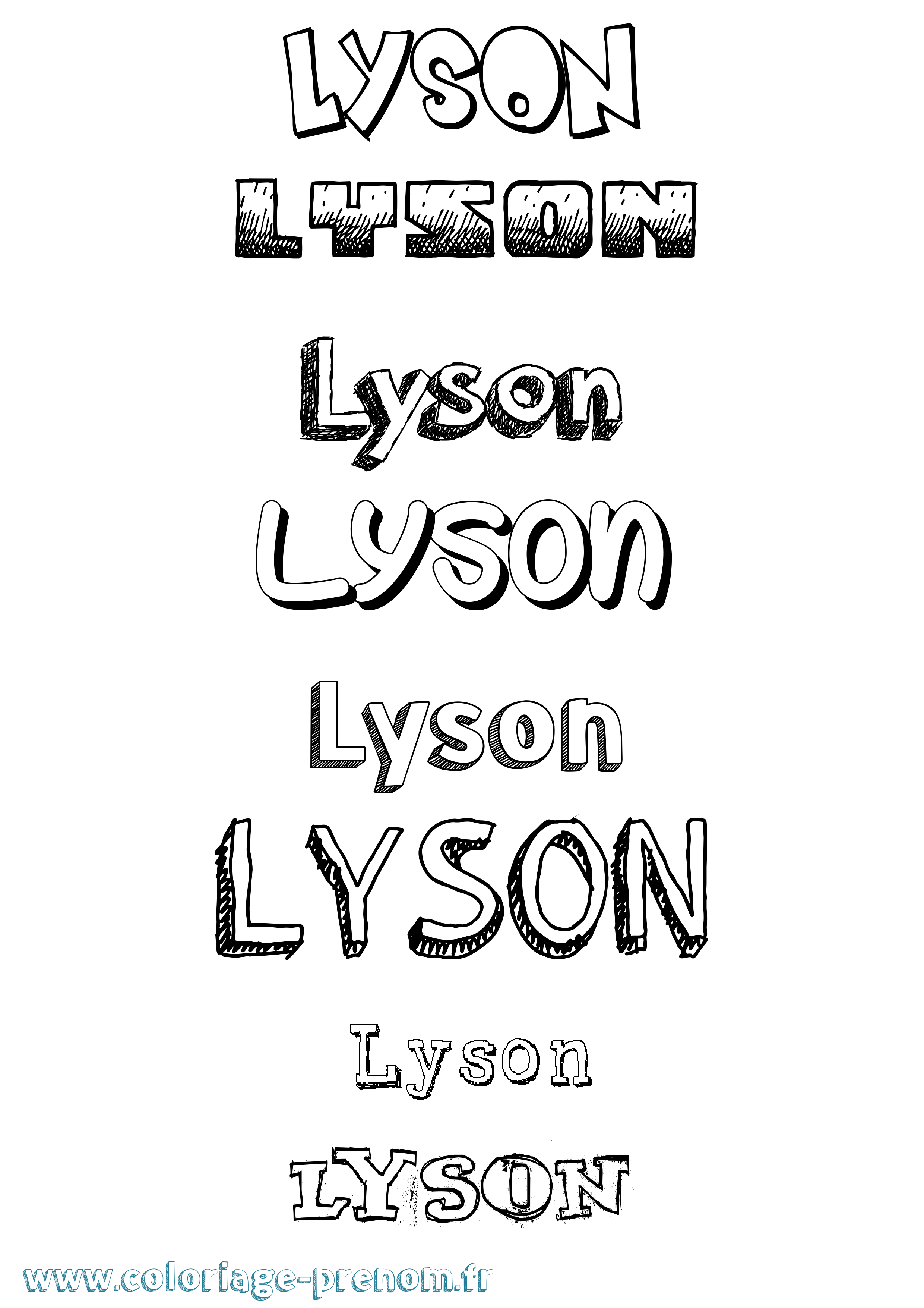 Coloriage Lyson Dessiné Coloriage prénom Lyson Dessiné