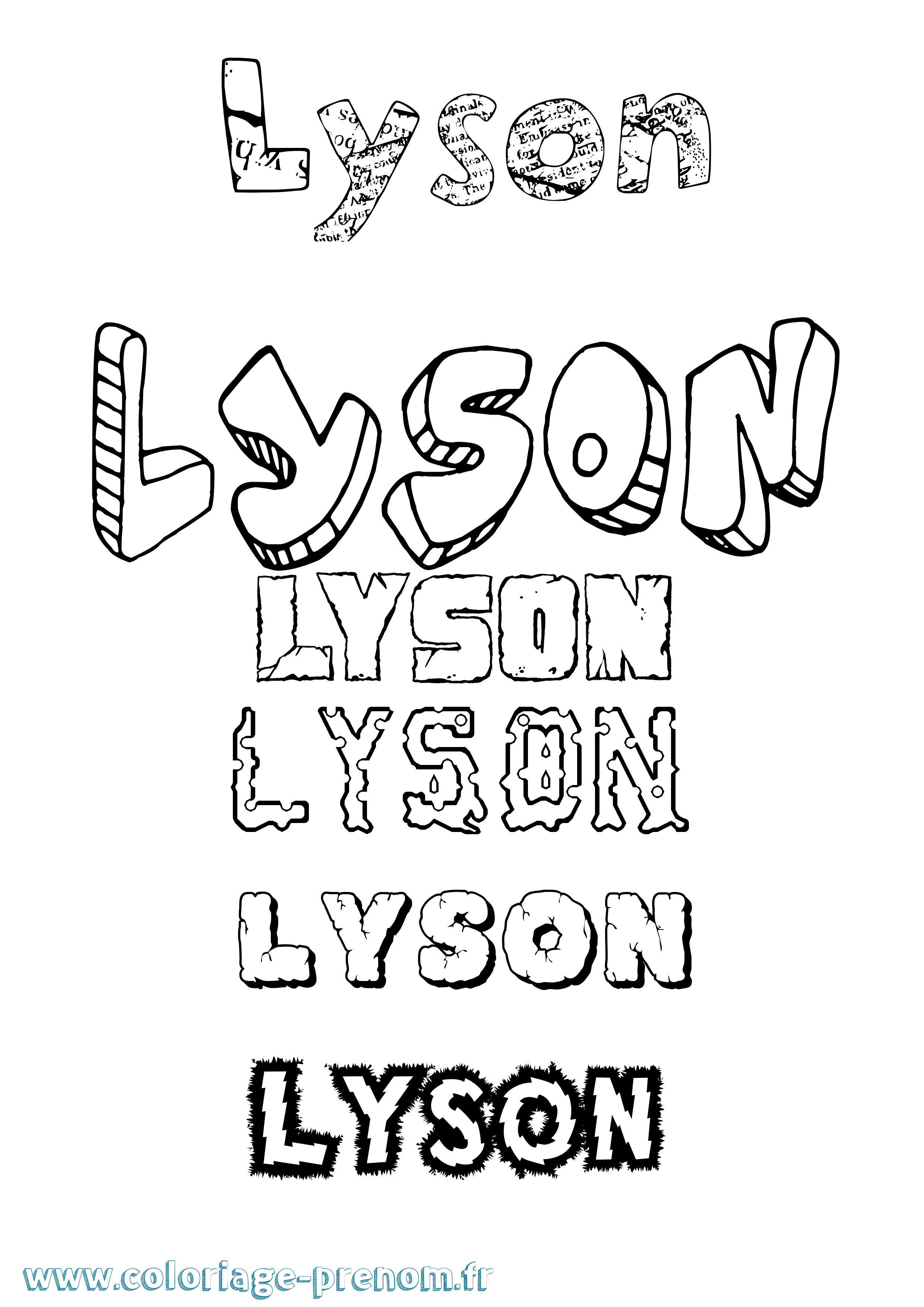 Coloriage Lyson Destructuré Coloriage prénom Lyson Destructuré