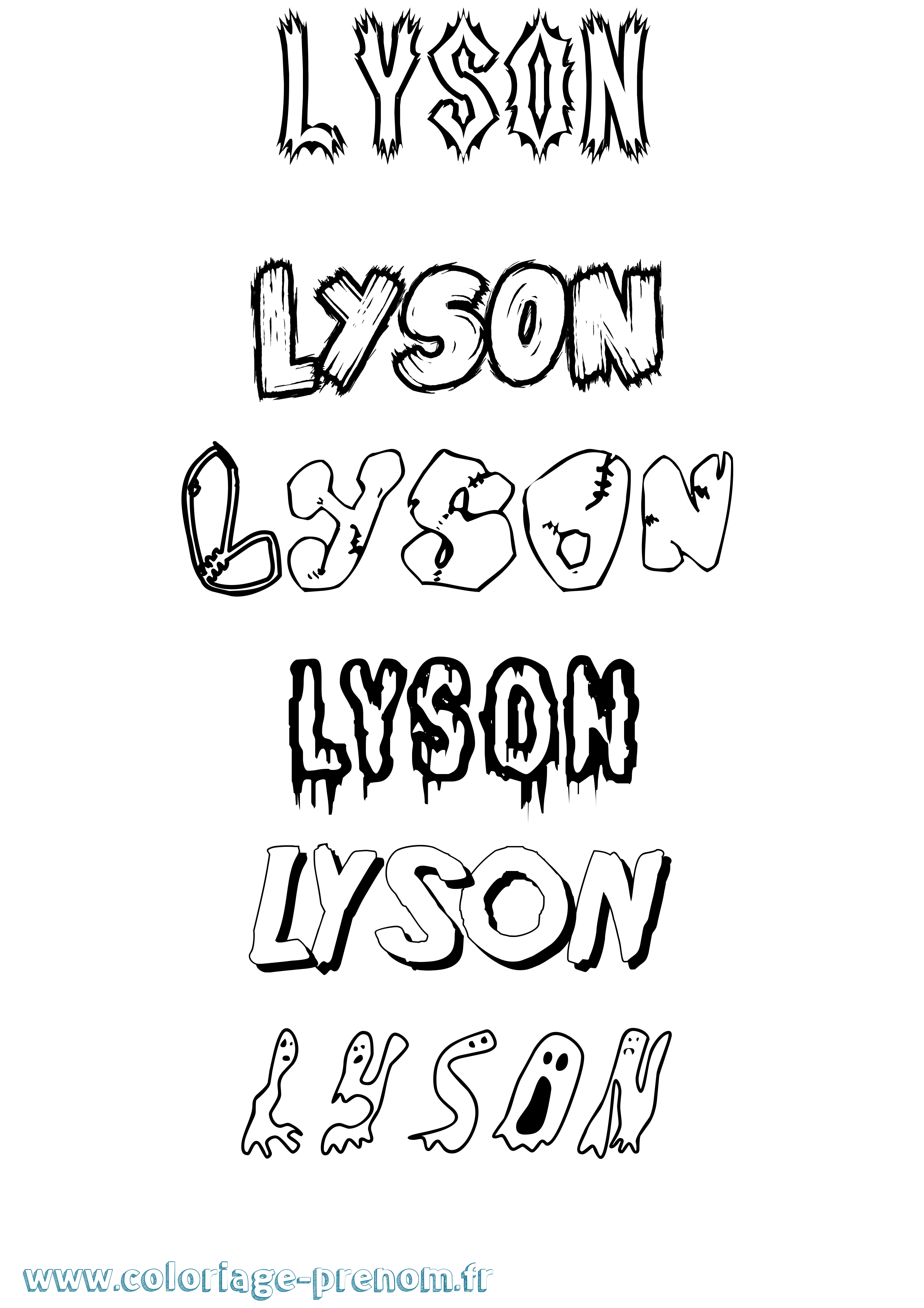 Coloriage Lyson Frisson Coloriage prénom Lyson Frisson