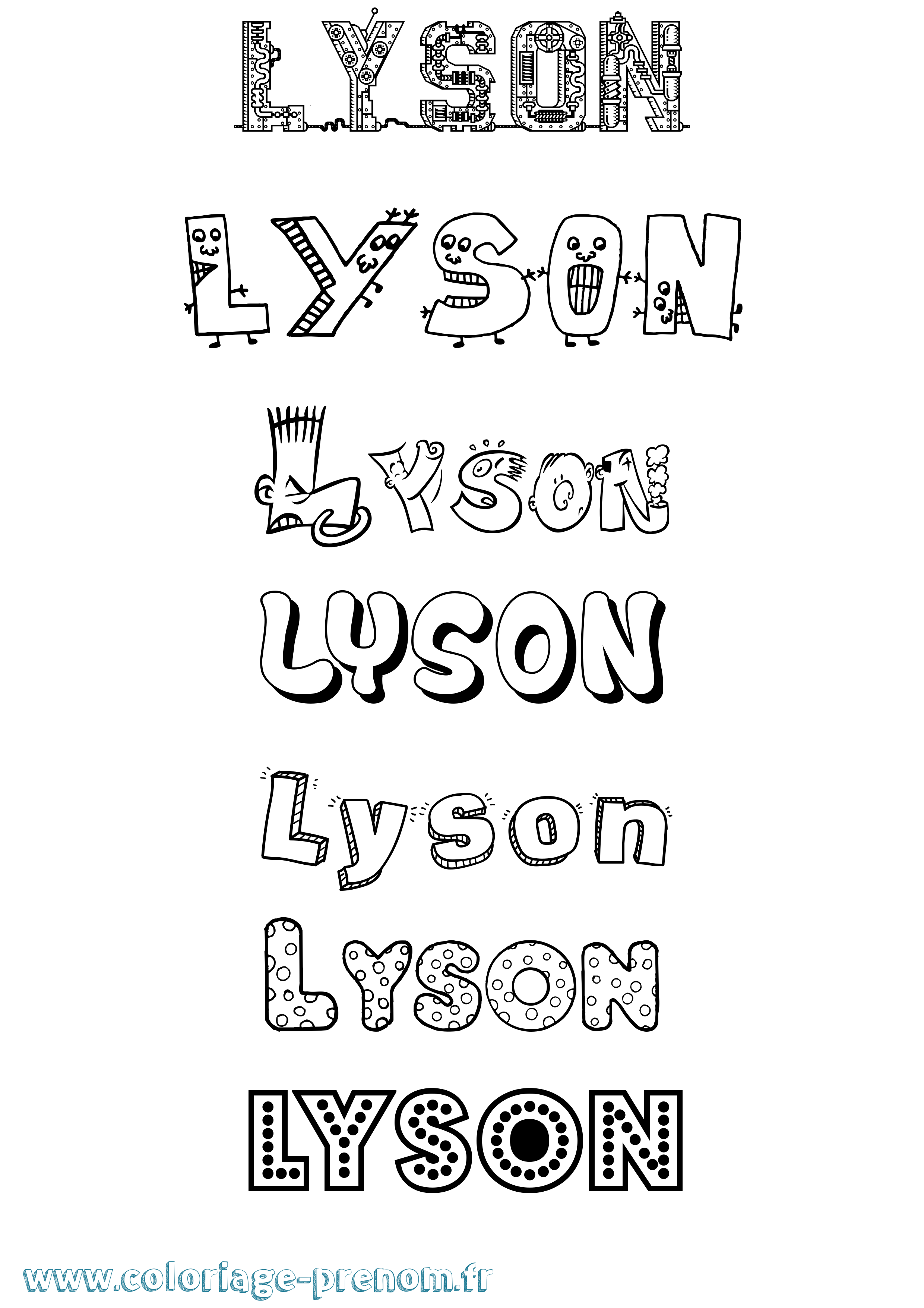 Coloriage Lyson Fun Coloriage prénom Lyson Fun