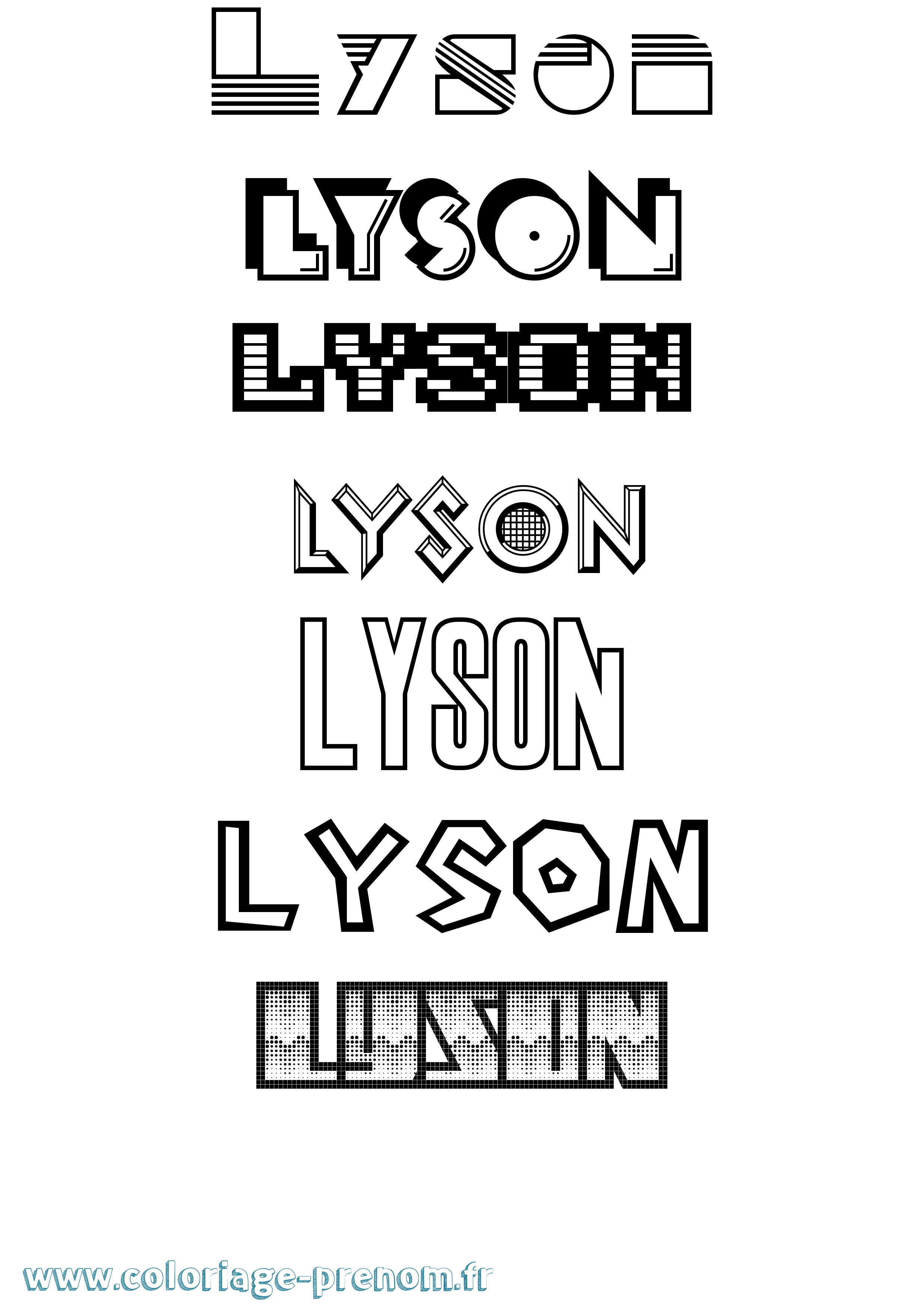 Coloriage Lyson Jeux Vidéos Coloriage prénom Lyson Jeux Vidéos