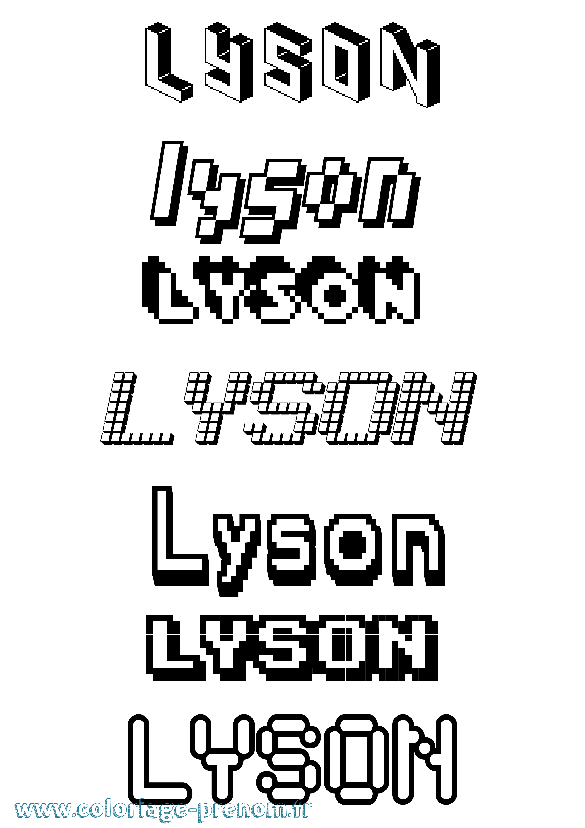Coloriage Lyson Pixel Coloriage prénom Lyson Pixel