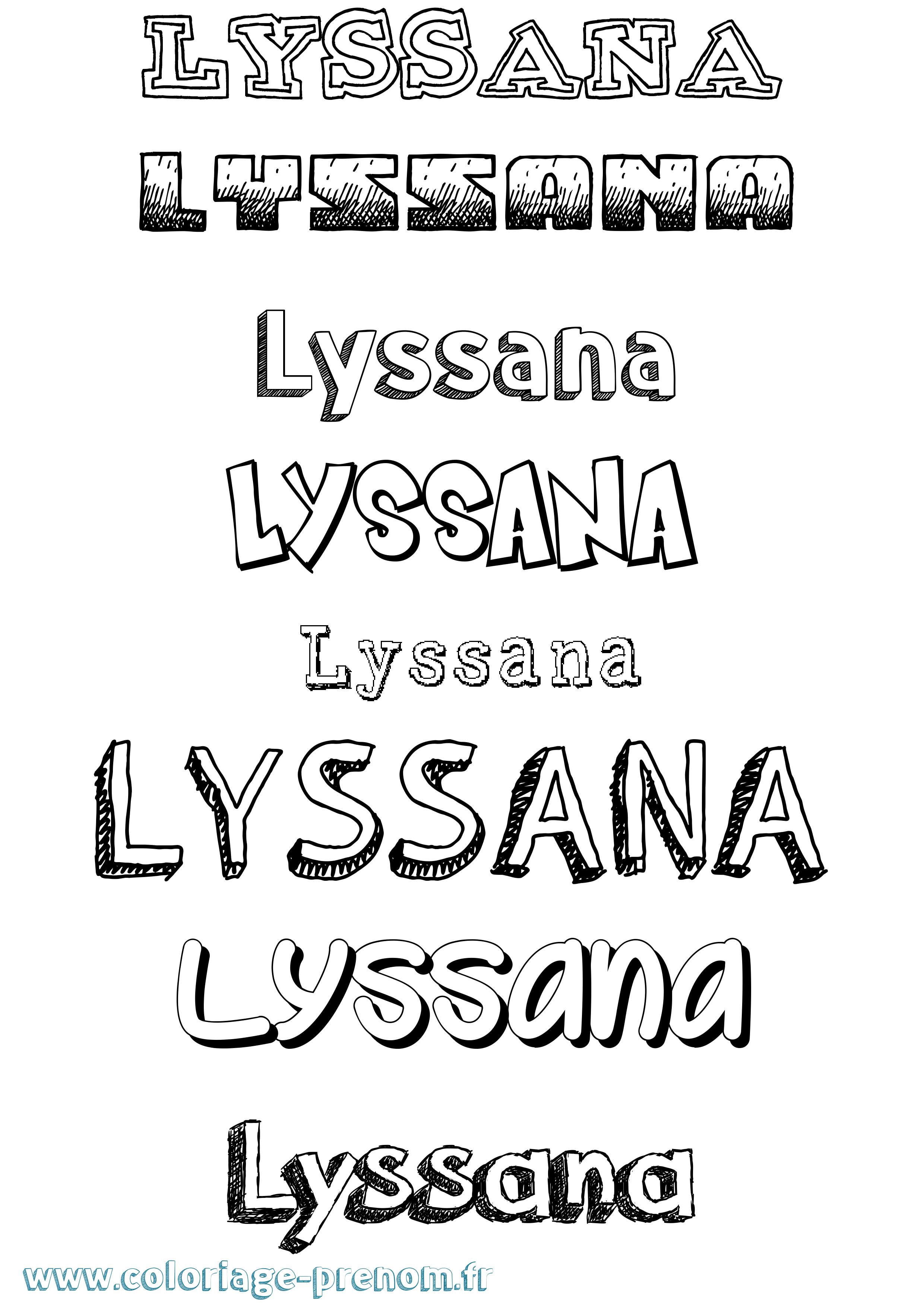 Coloriage Lyssana Dessiné Coloriage prénom Lyssana Dessiné