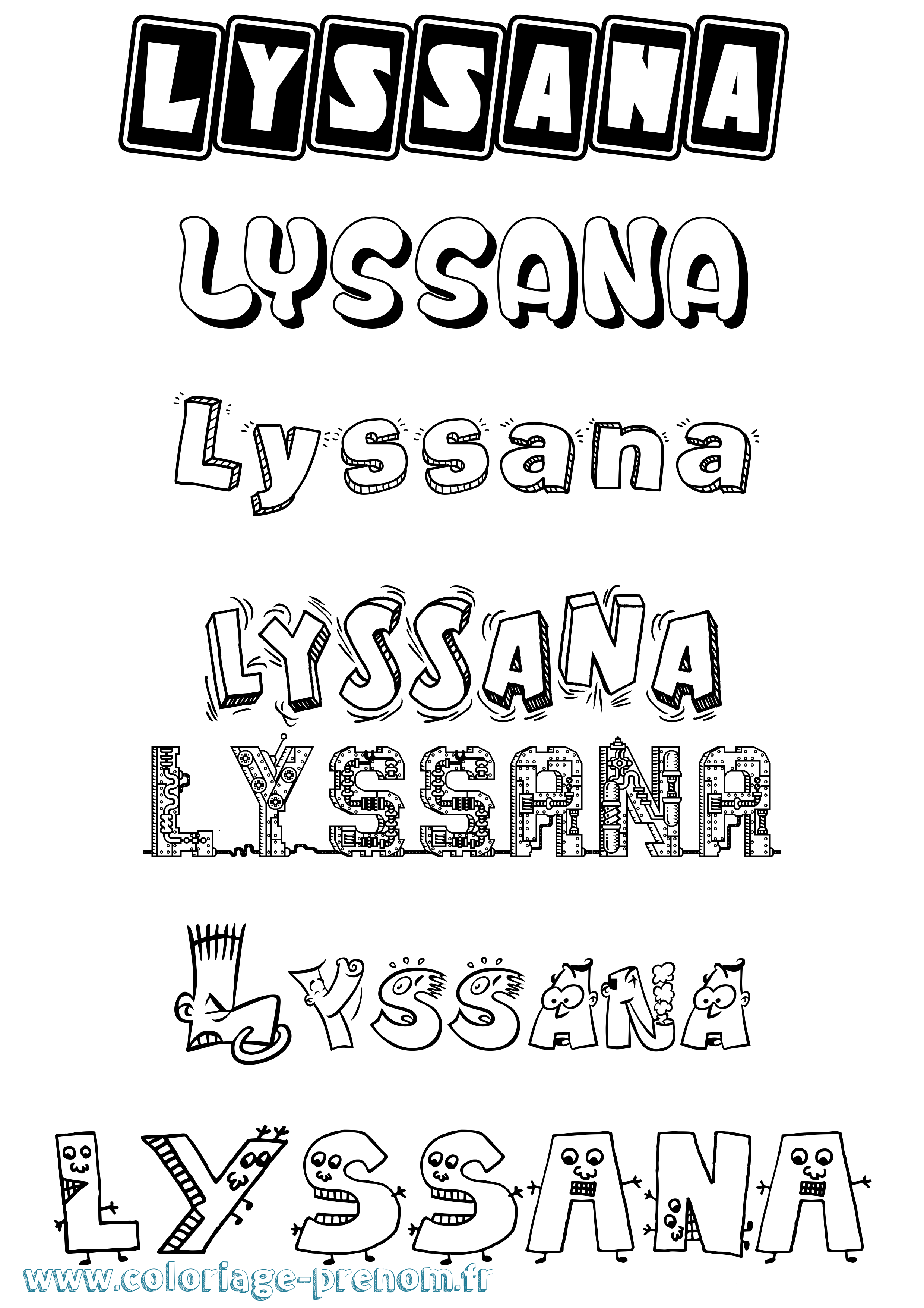 Coloriage Lyssana Fun Coloriage prénom Lyssana Fun
