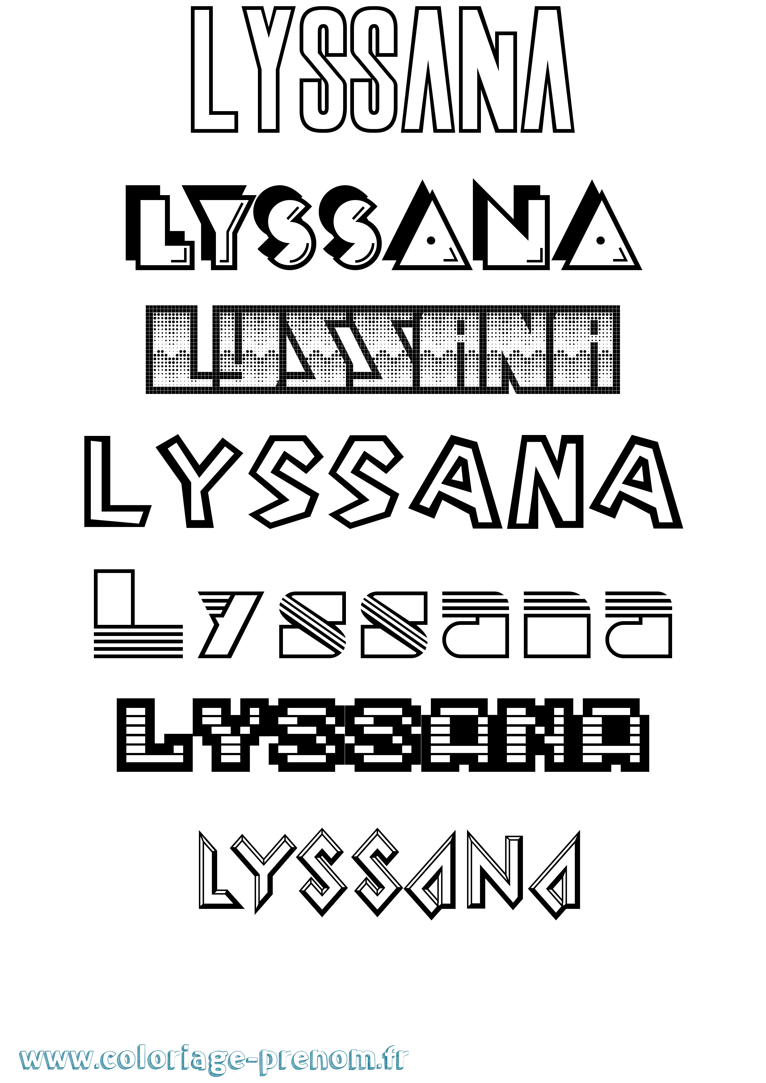 Coloriage Lyssana Jeux Vidéos Coloriage prénom Lyssana Jeux Vidéos