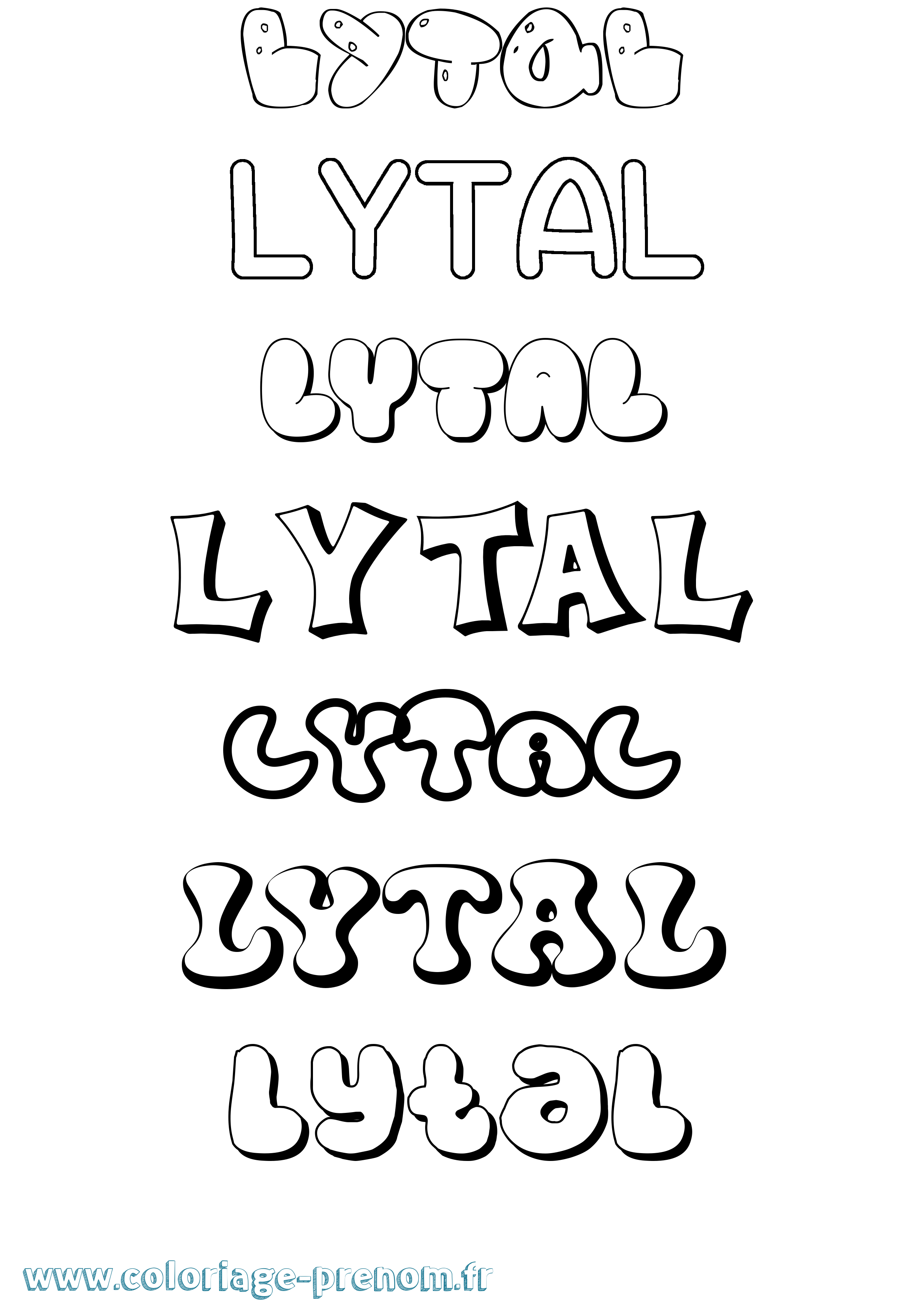 Coloriage Lytal Bubble Coloriage prénom Lytal Bubble