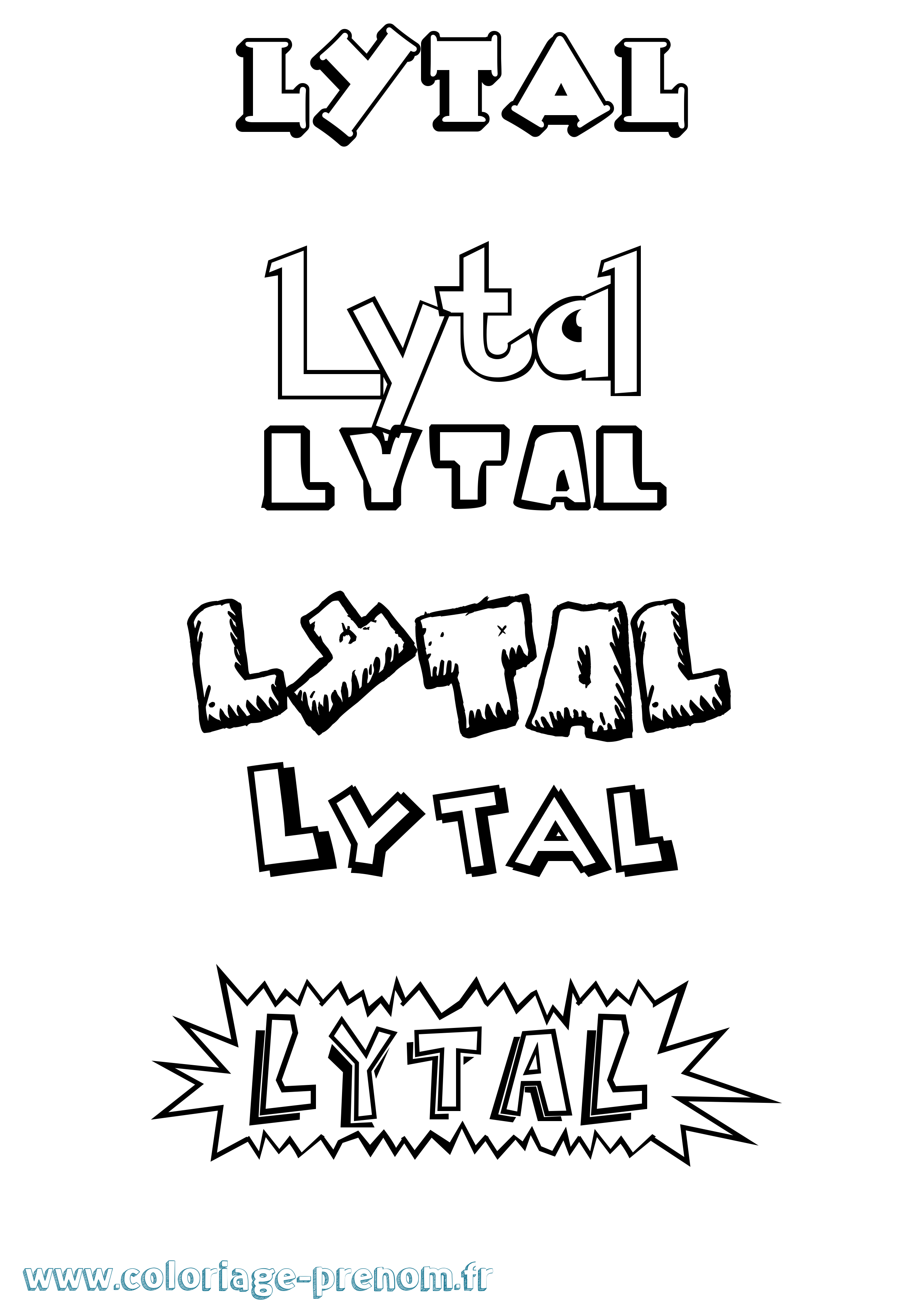 Coloriage Lytal Dessin Animé Coloriage prénom Lytal Dessin Animé