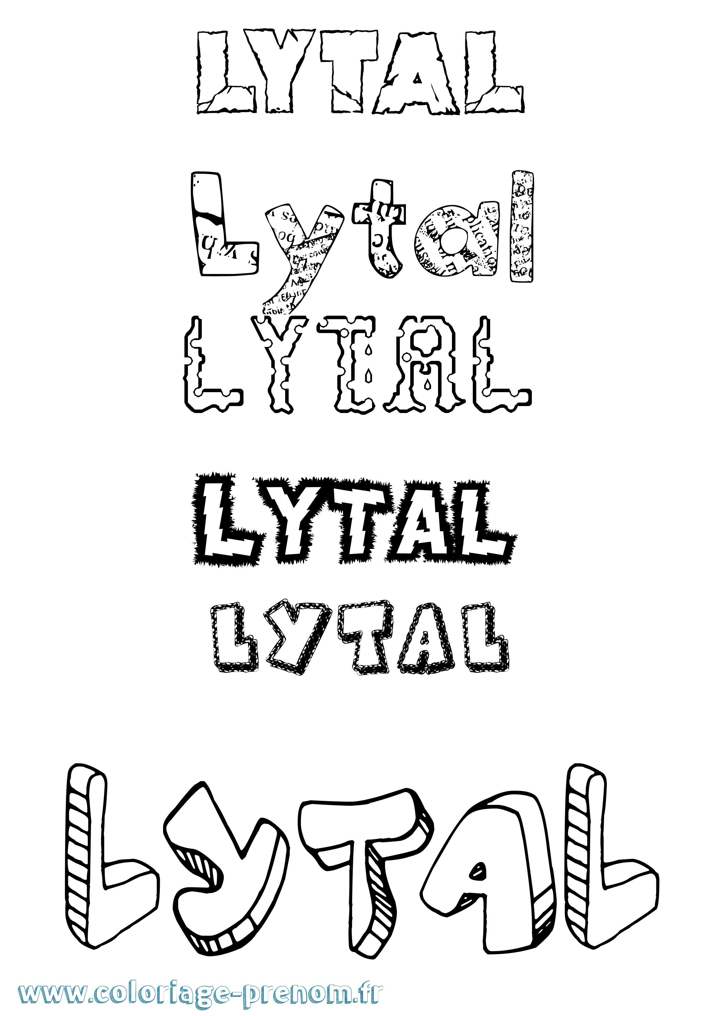 Coloriage Lytal Destructuré Coloriage prénom Lytal Destructuré