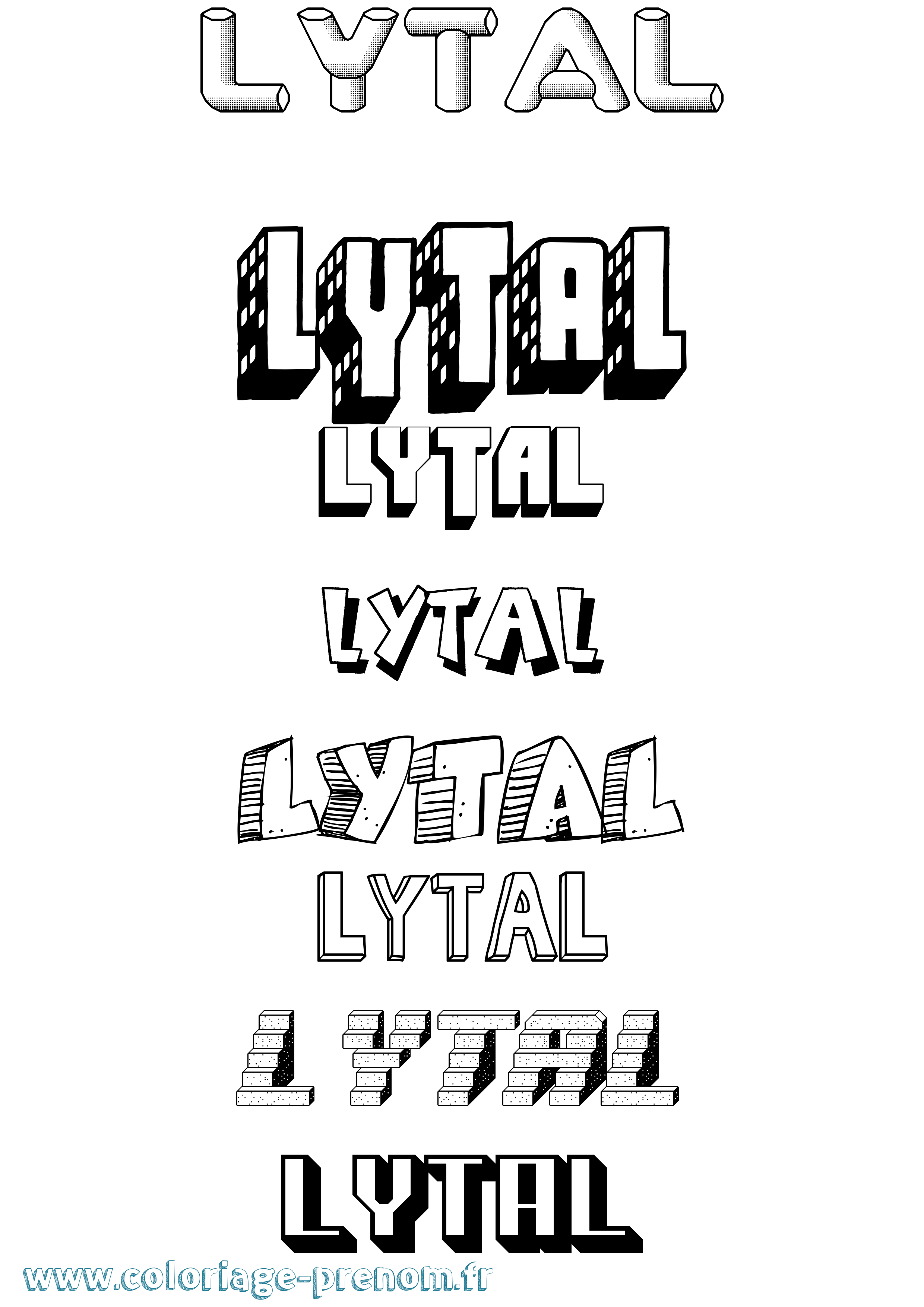 Coloriage Lytal Effet 3D Coloriage prénom Lytal Effet 3D