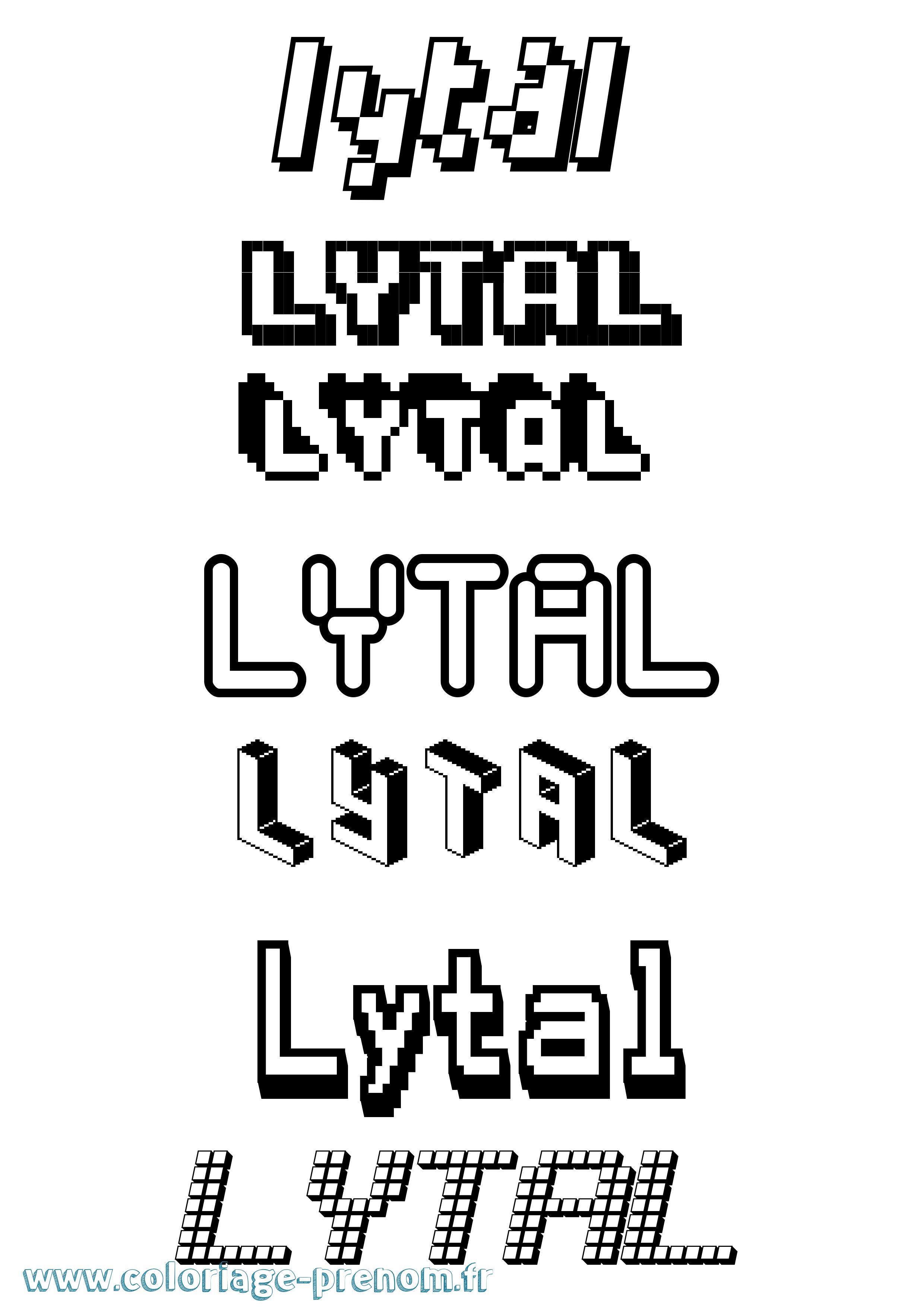 Coloriage Lytal Pixel Coloriage prénom Lytal Pixel