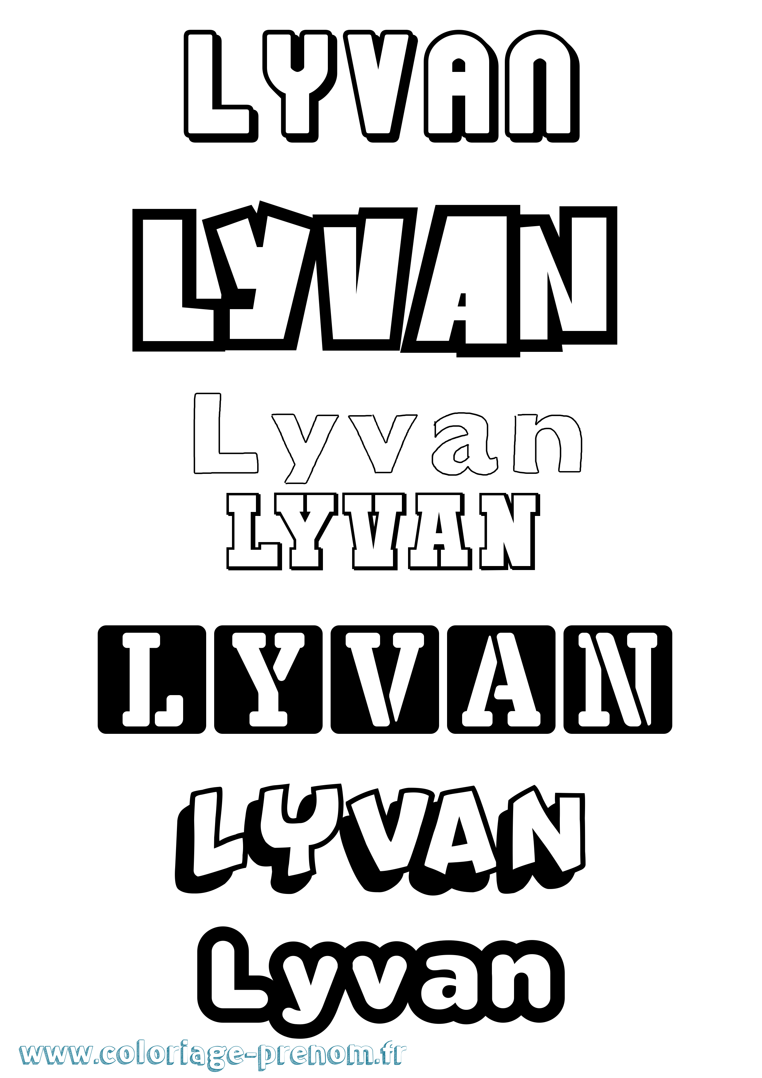 Coloriage Lyvan Simple Coloriage prénom Lyvan Simple