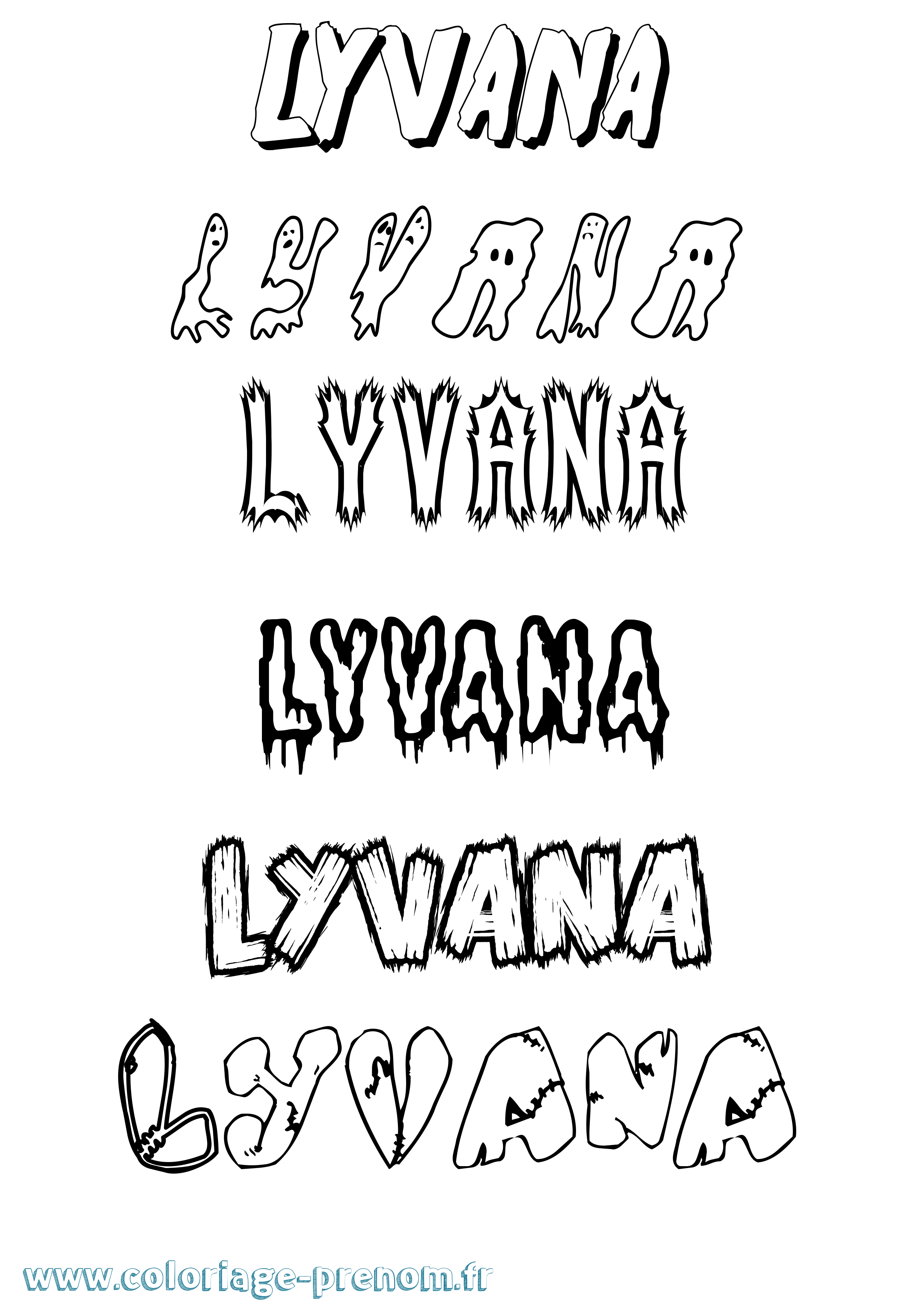 Coloriage Lyvana Frisson Coloriage prénom Lyvana Frisson
