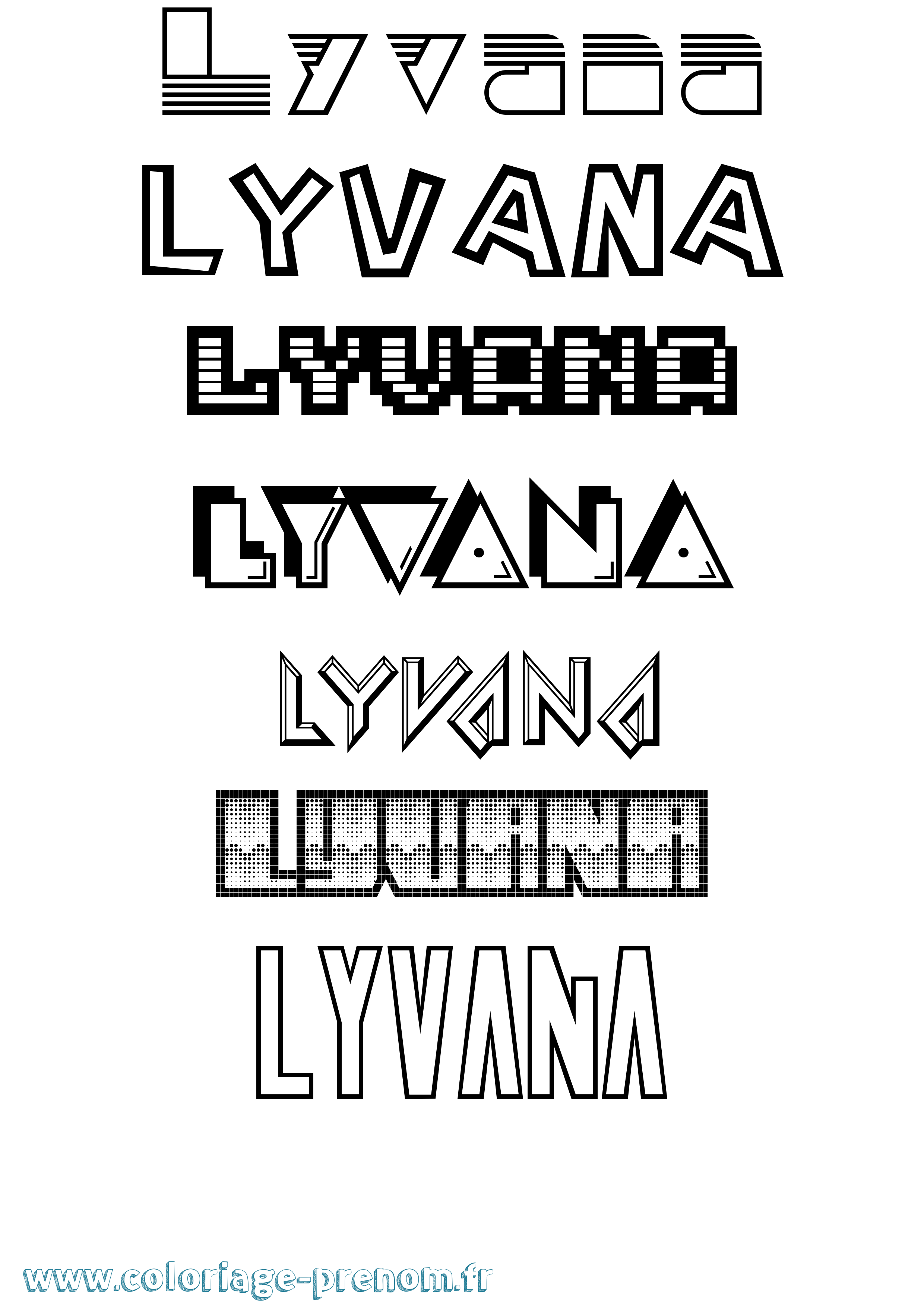 Coloriage Lyvana Jeux Vidéos Coloriage prénom Lyvana Jeux Vidéos