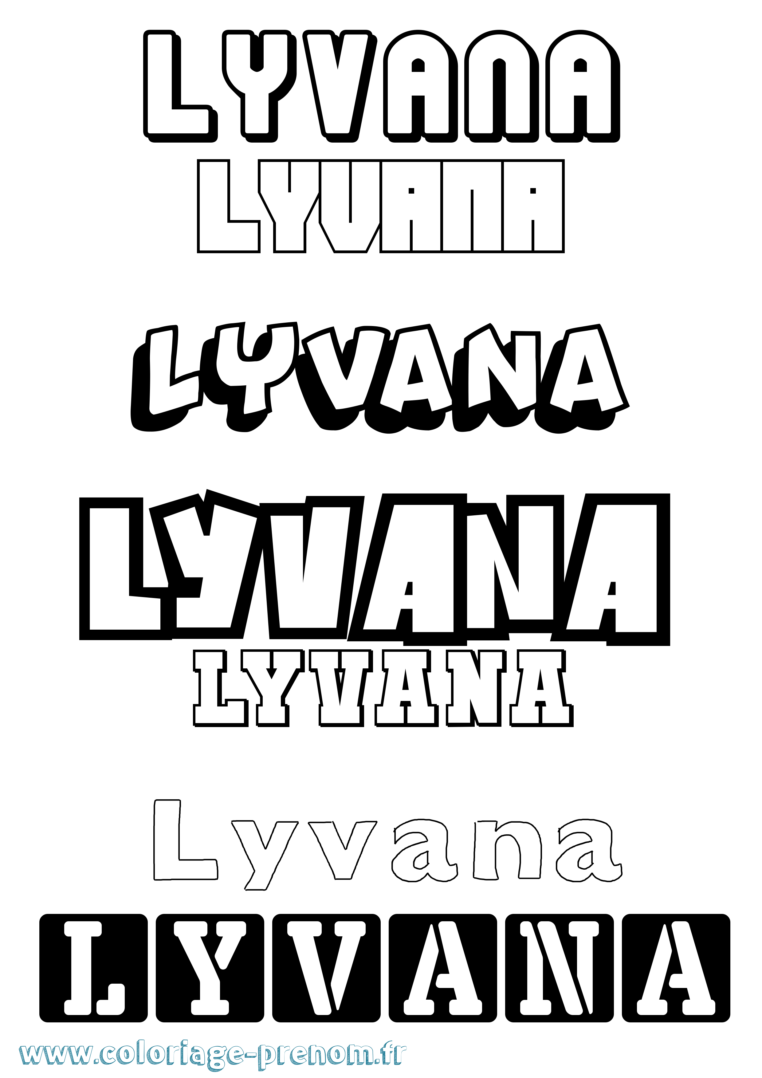 Coloriage Lyvana Simple Coloriage prénom Lyvana Simple