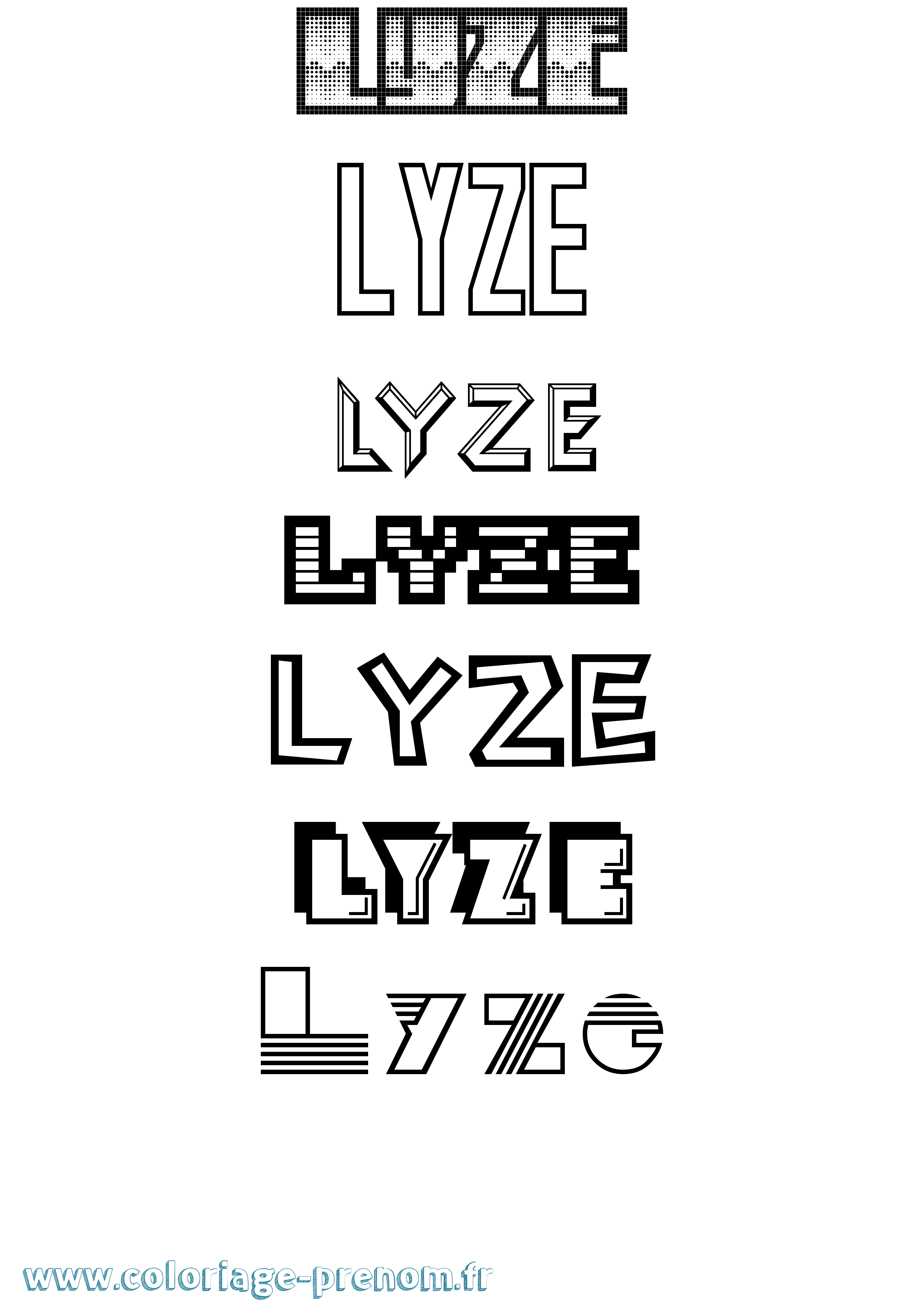 Coloriage Lyze Jeux Vidéos Coloriage prénom Lyze Jeux Vidéos