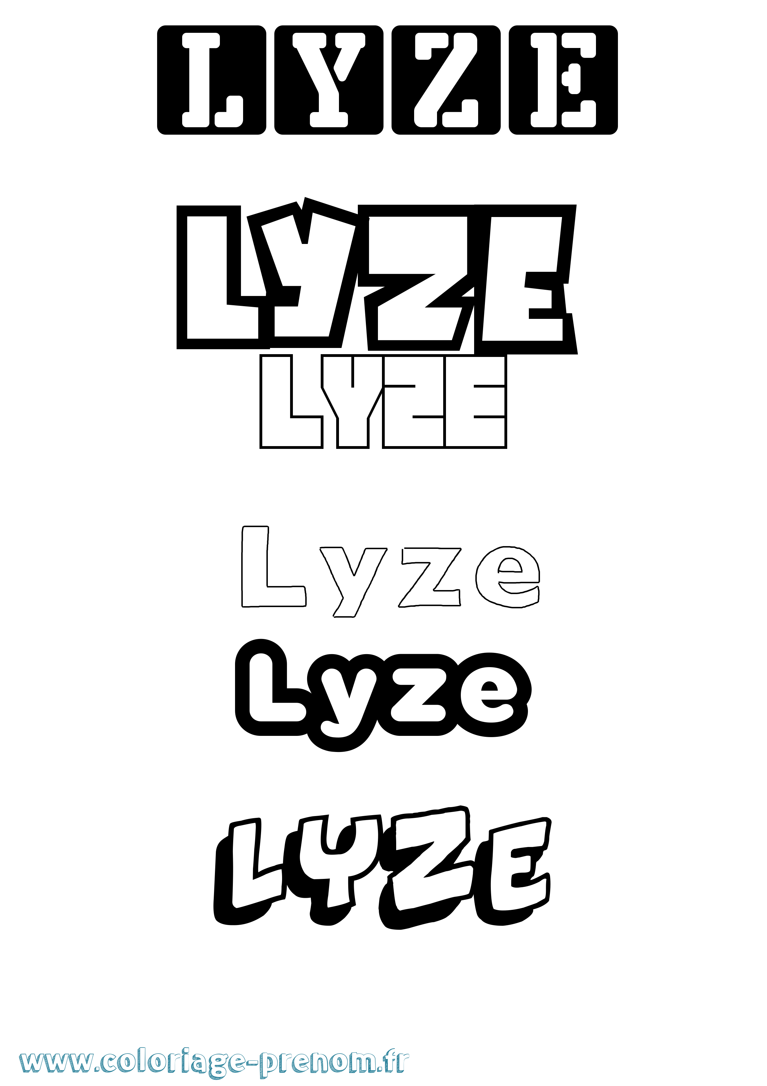 Coloriage Lyze Simple Coloriage prénom Lyze Simple