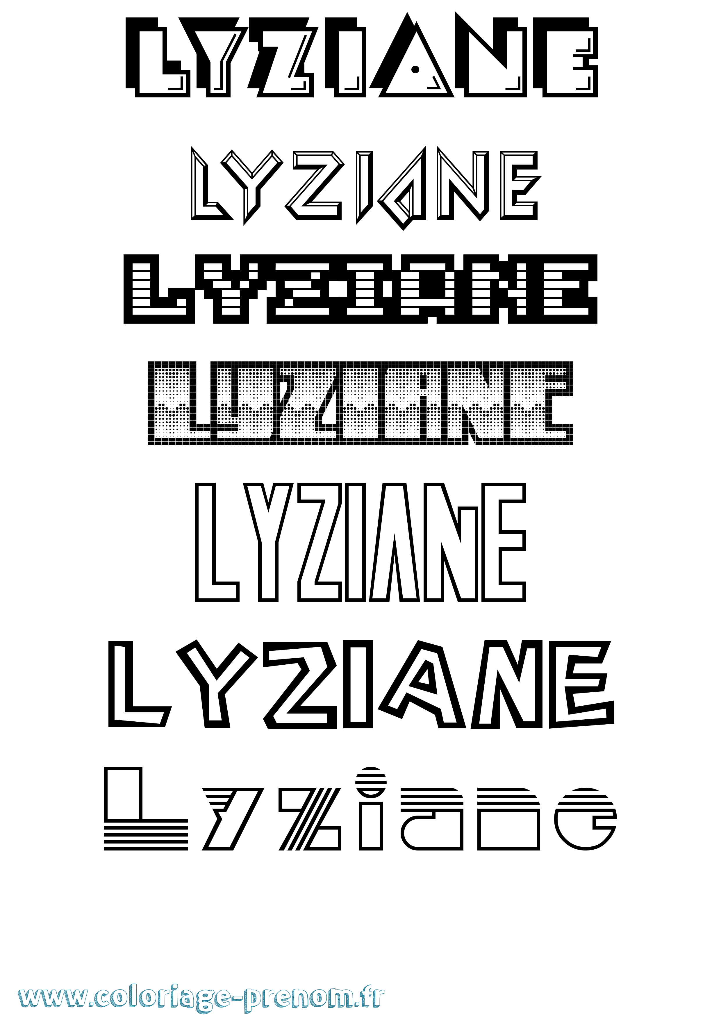 Coloriage Lyziane Jeux Vidéos Coloriage prénom Lyziane Jeux Vidéos