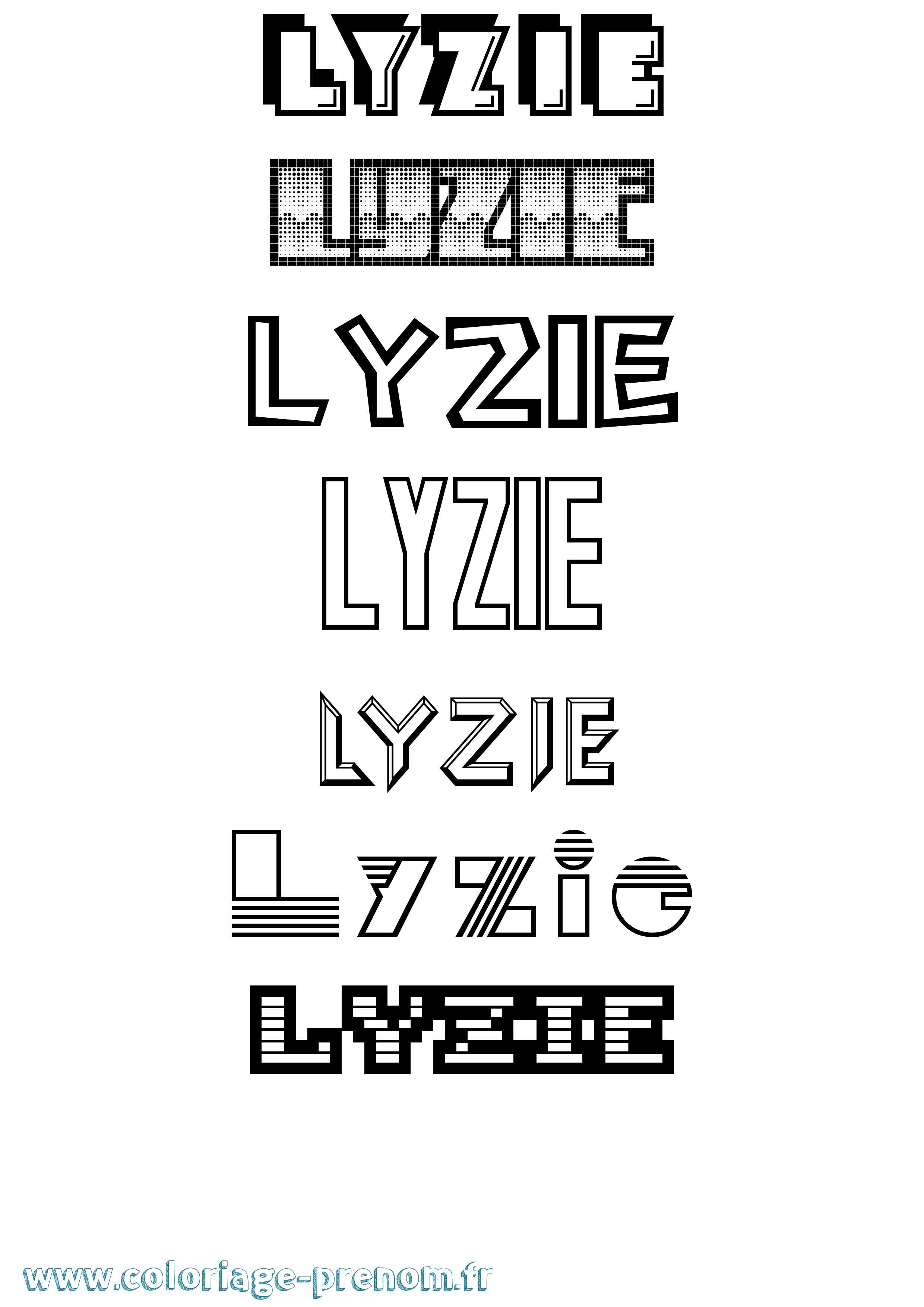 Coloriage Lyzie Jeux Vidéos Coloriage prénom Lyzie Jeux Vidéos