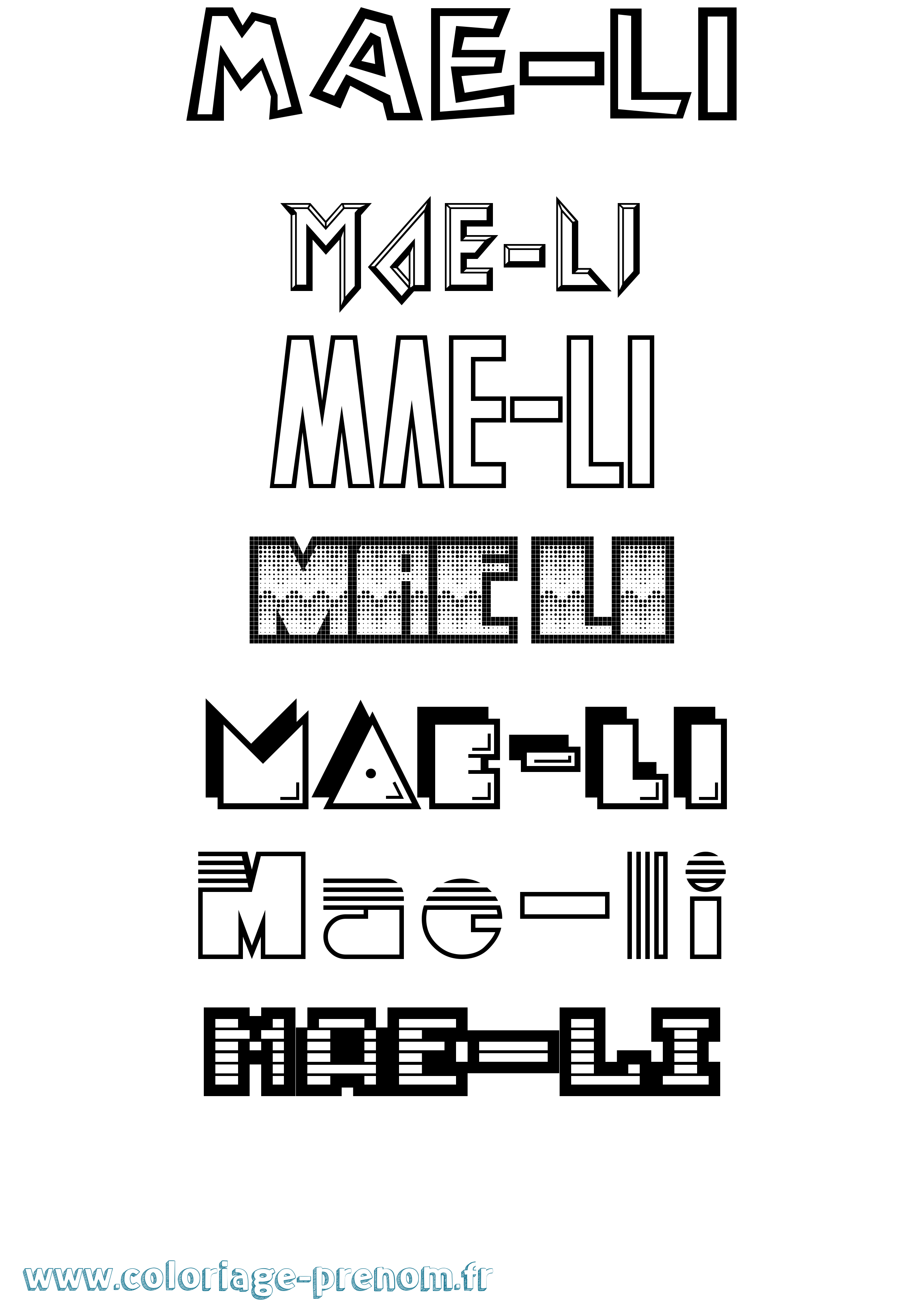 Coloriage Mae-Li Jeux Vidéos Coloriage prénom Mae-Li Jeux Vidéos