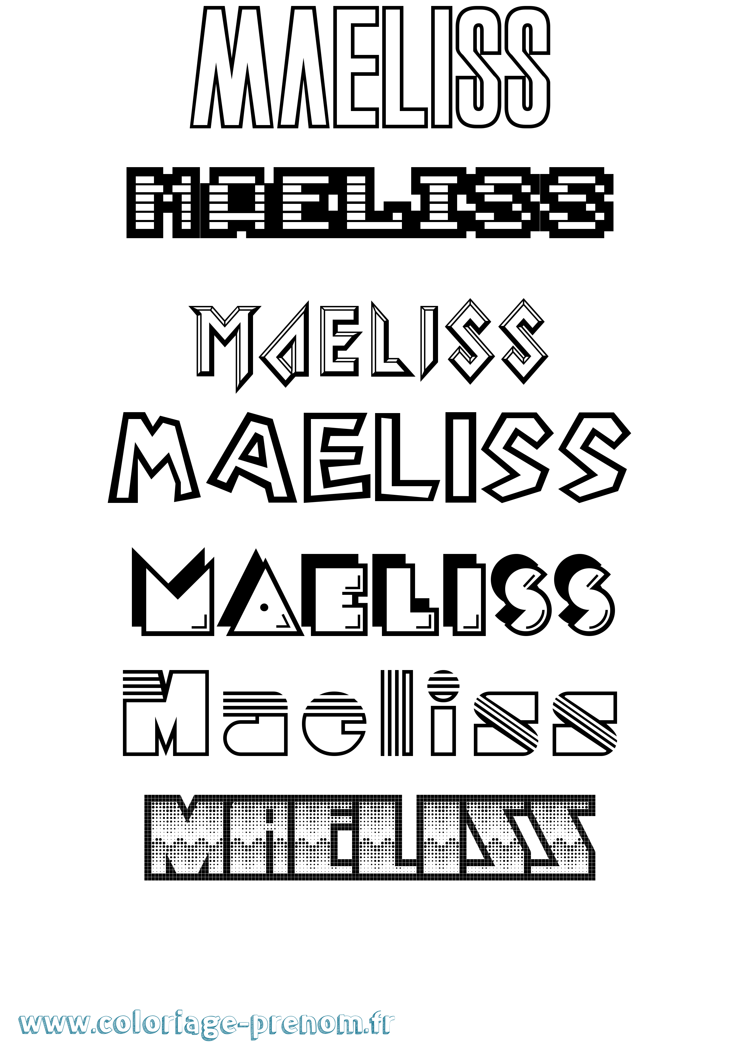 Coloriage Maeliss Jeux Vidéos Coloriage prénom Maeliss Jeux Vidéos