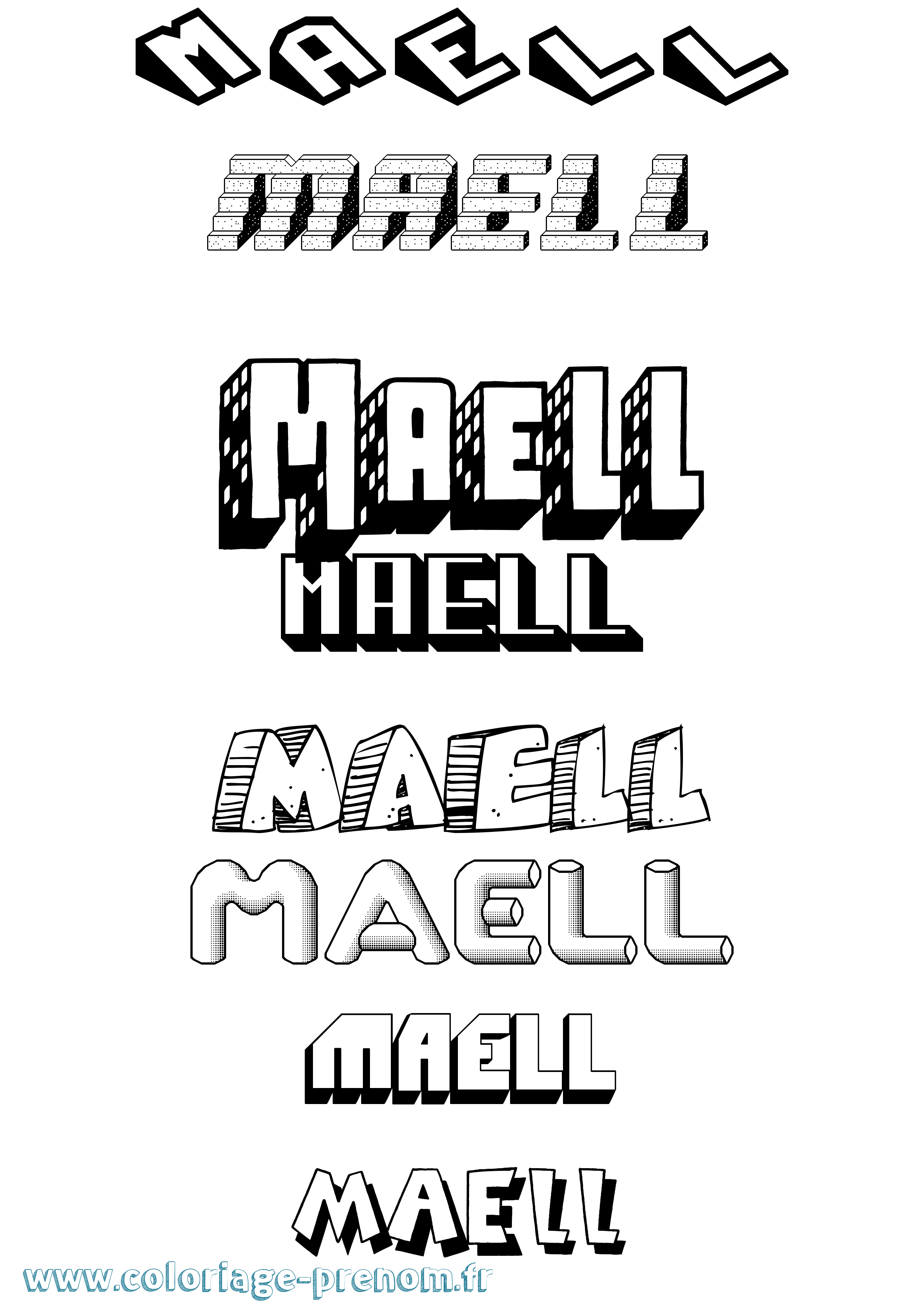 Coloriage Maell Effet 3D Coloriage prénom Maell Effet 3D