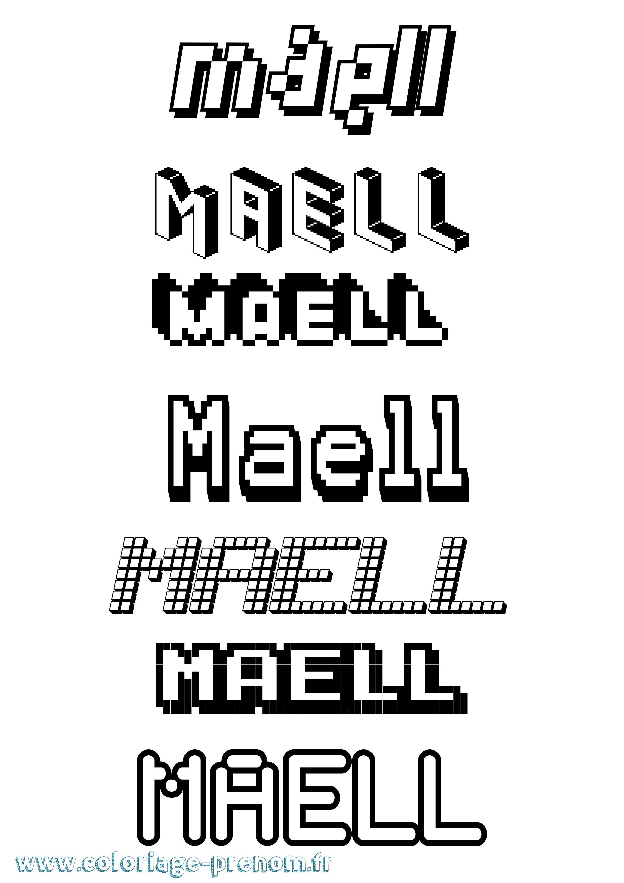 Coloriage Maell Pixel Coloriage prénom Maell Pixel