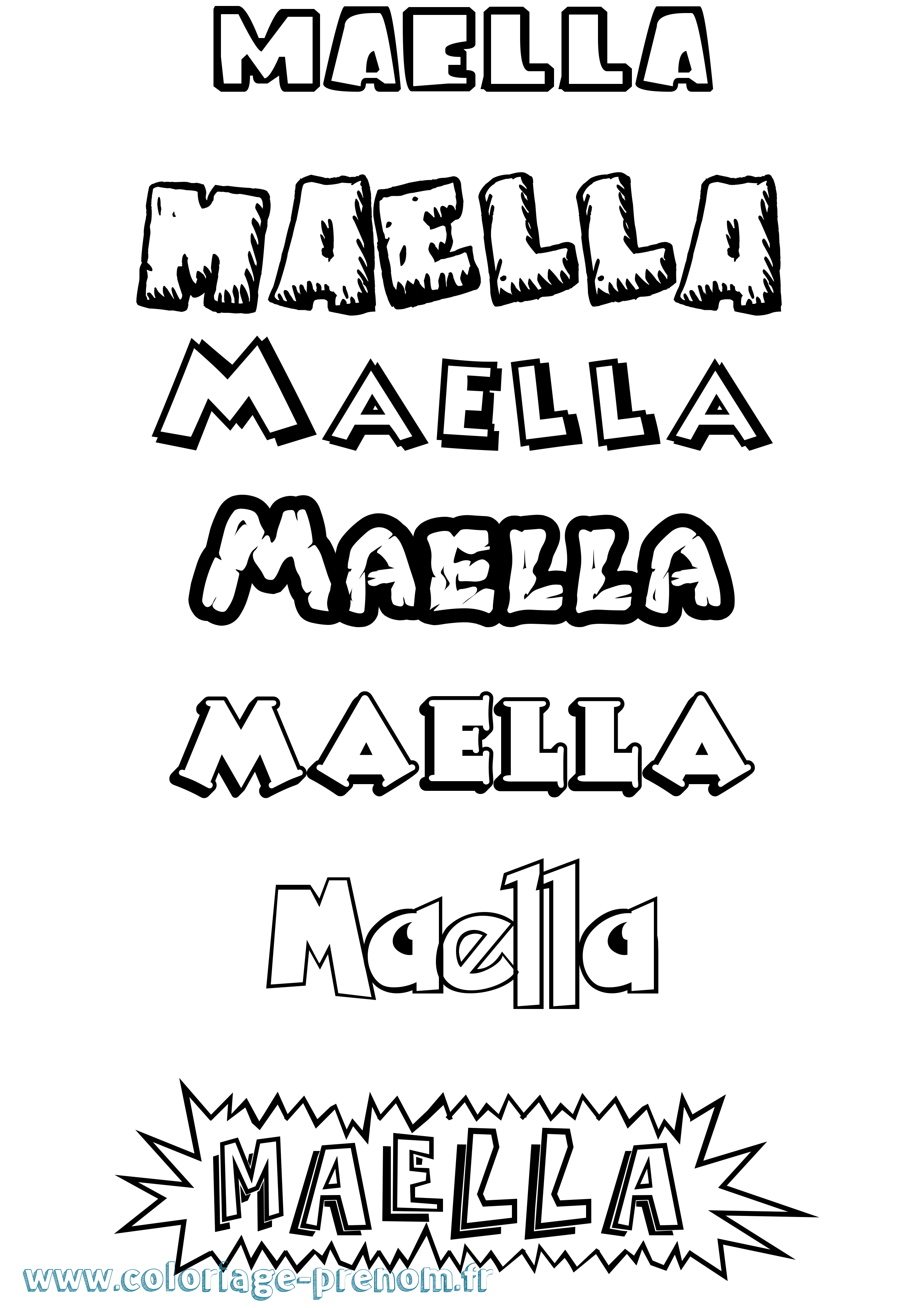 Coloriage Maella Dessin Animé Coloriage prénom Maella Dessin Animé