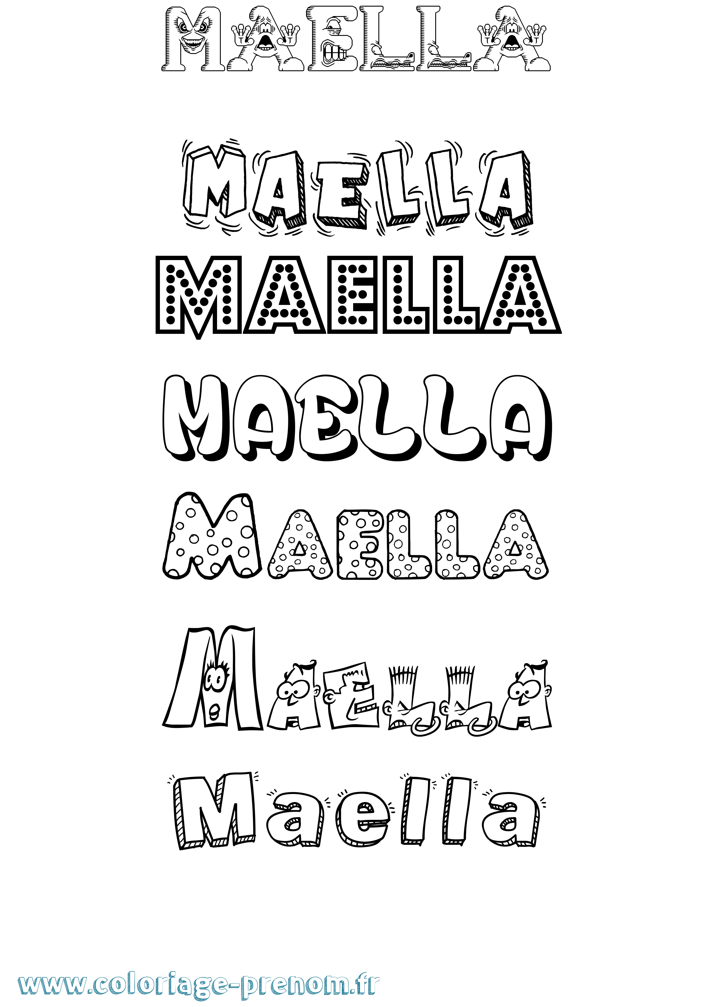 Coloriage Maella Fun Coloriage prénom Maella Fun