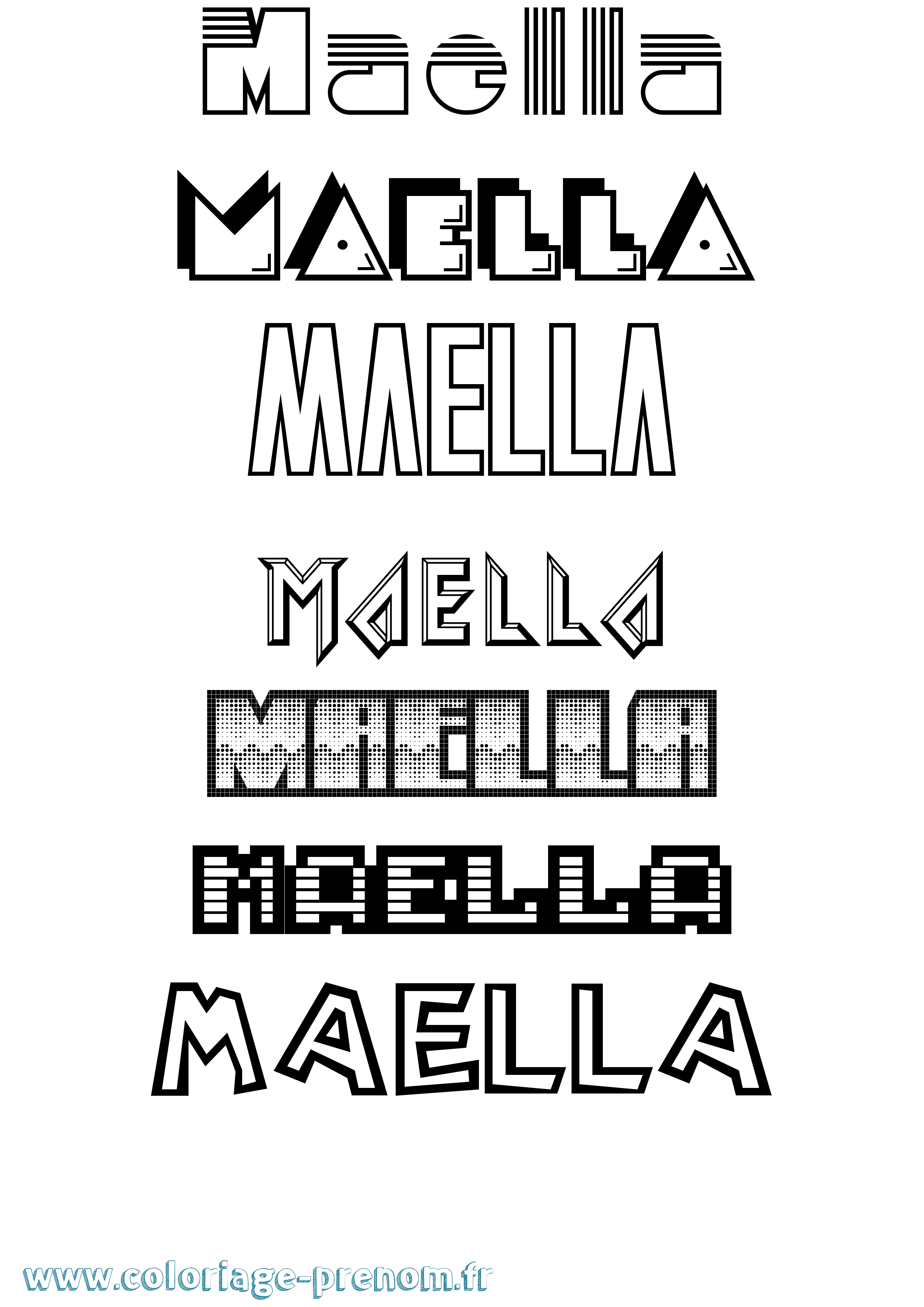 Coloriage Maella Jeux Vidéos Coloriage prénom Maella Jeux Vidéos