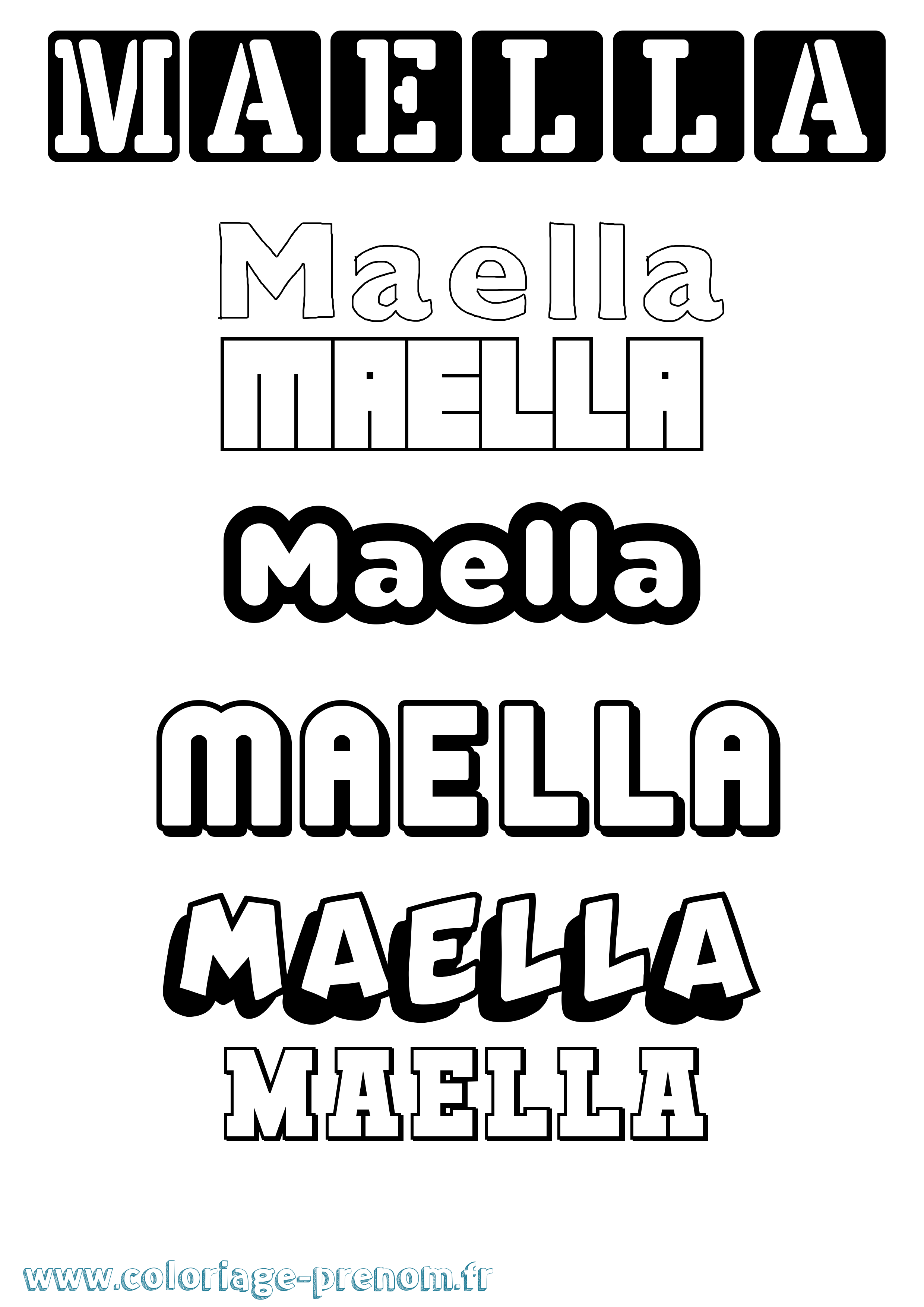 Coloriage Maella Simple Coloriage prénom Maella Simple