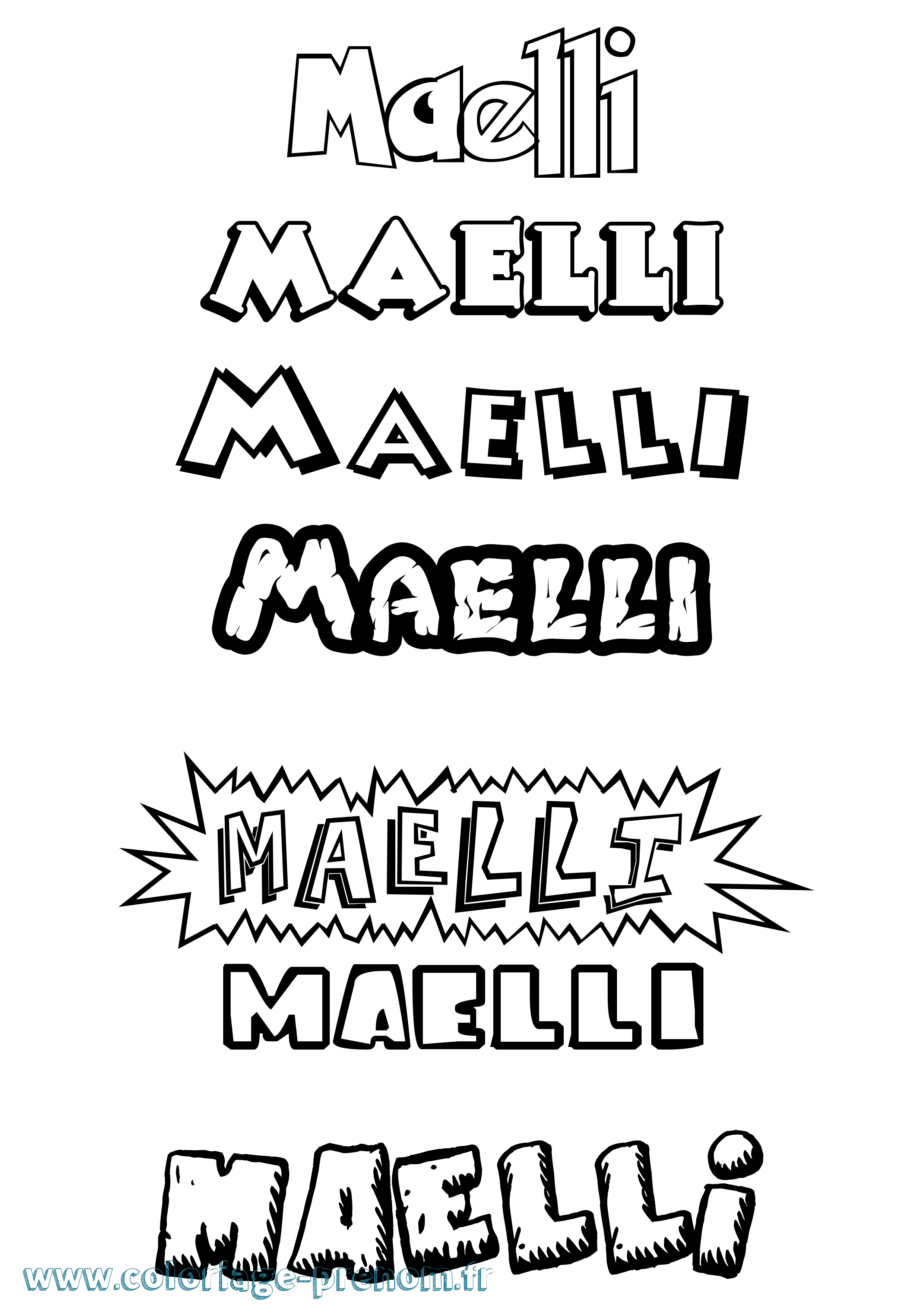 Coloriage Maelli Dessin Animé Coloriage prénom Maelli Dessin Animé