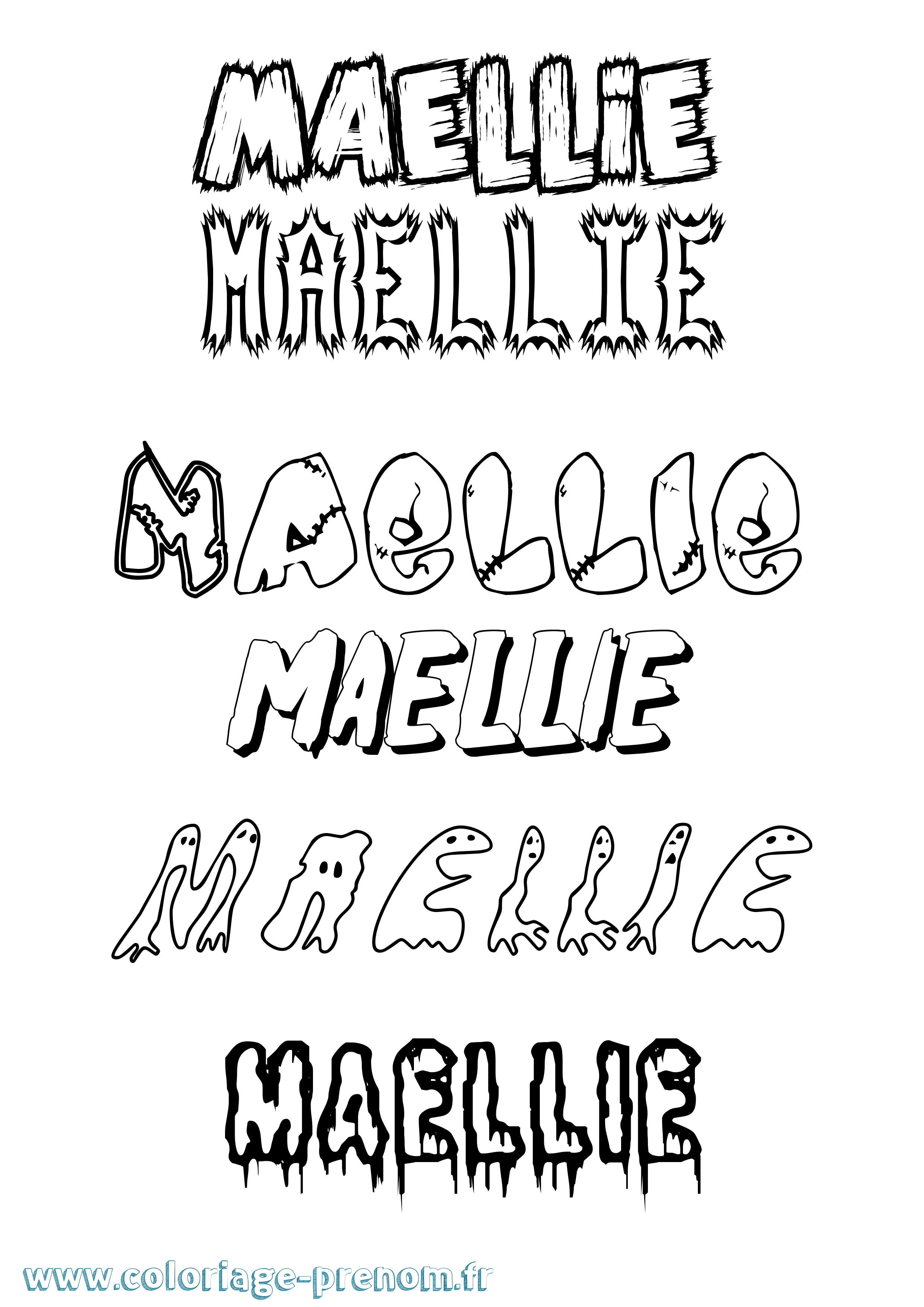 Coloriage Maellie Frisson Coloriage prénom Maellie Frisson