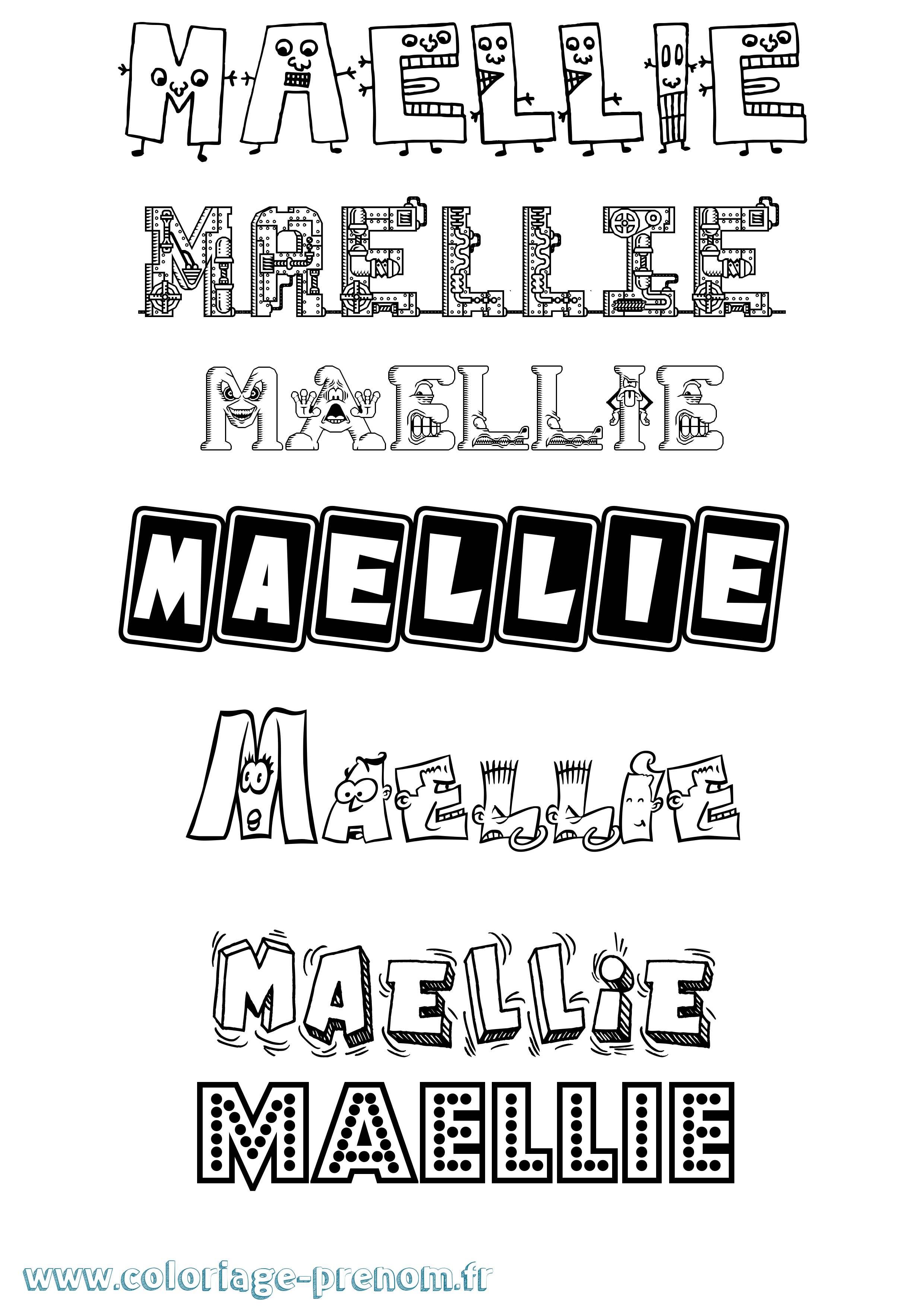 Coloriage Maellie Fun Coloriage prénom Maellie Fun