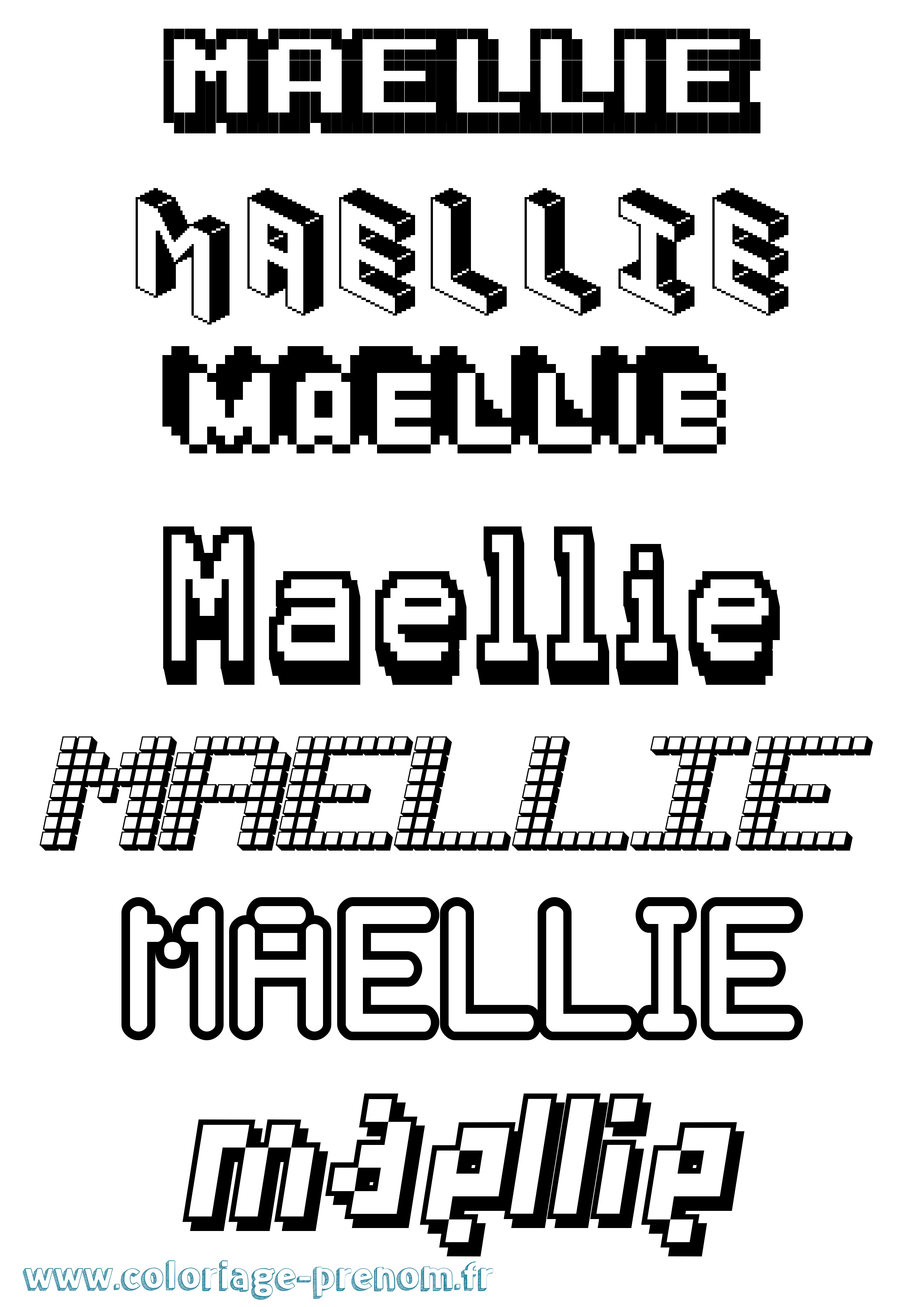 Coloriage Maellie Pixel Coloriage prénom Maellie Pixel
