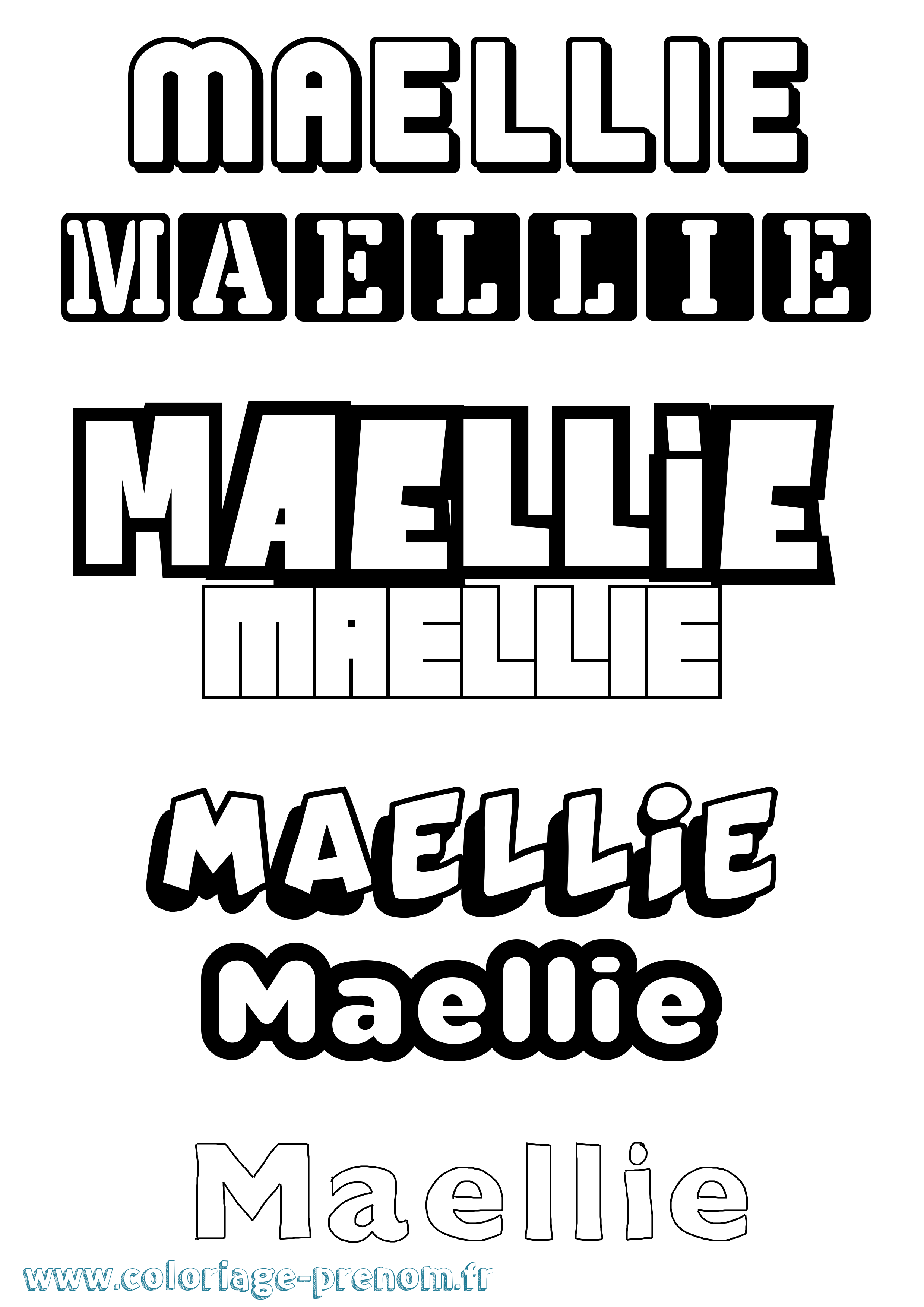Coloriage Maellie Simple Coloriage prénom Maellie Simple