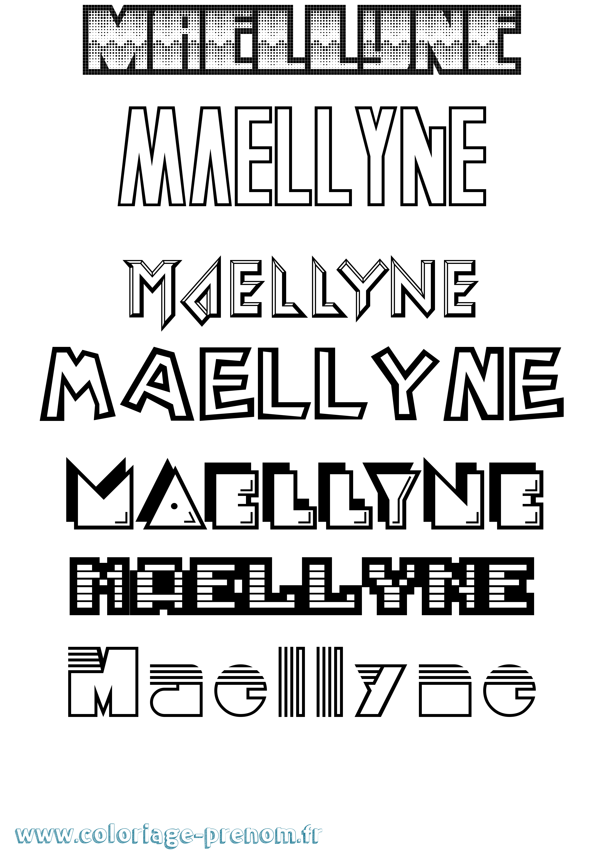 Coloriage Maellyne Jeux Vidéos Coloriage prénom Maellyne Jeux Vidéos