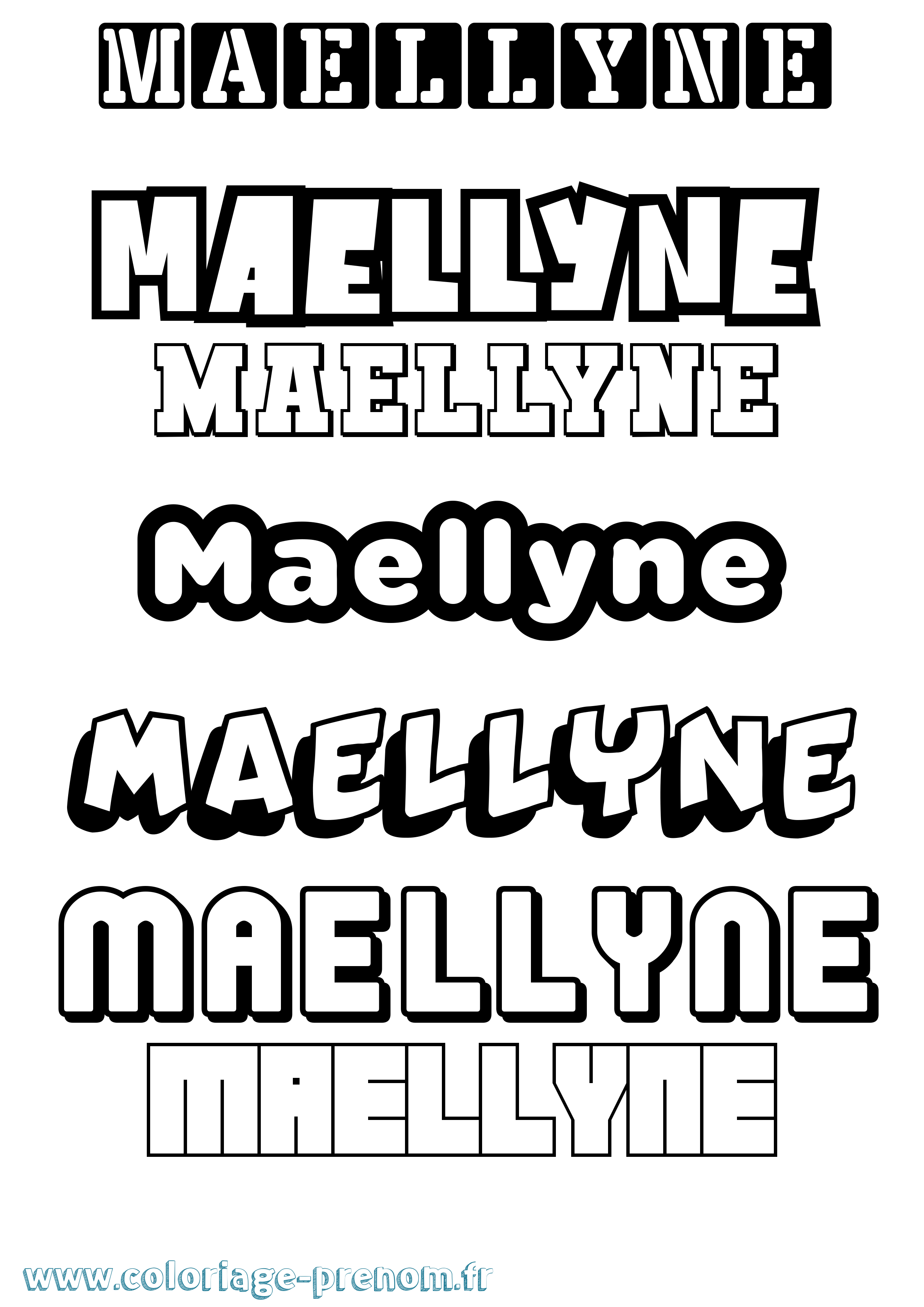 Coloriage Maellyne Simple Coloriage prénom Maellyne Simple