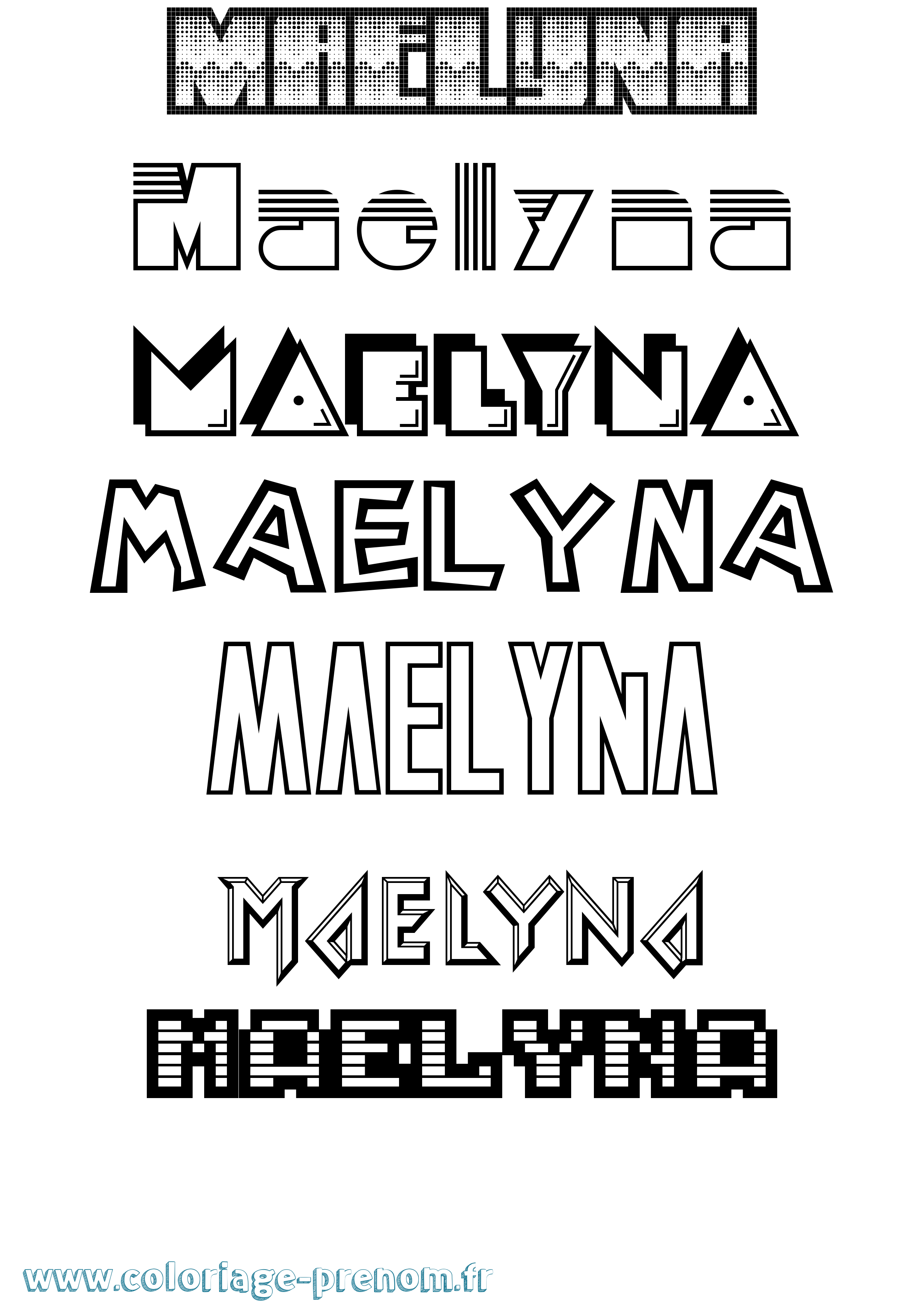 Coloriage Maelyna Jeux Vidéos Coloriage prénom Maelyna Jeux Vidéos