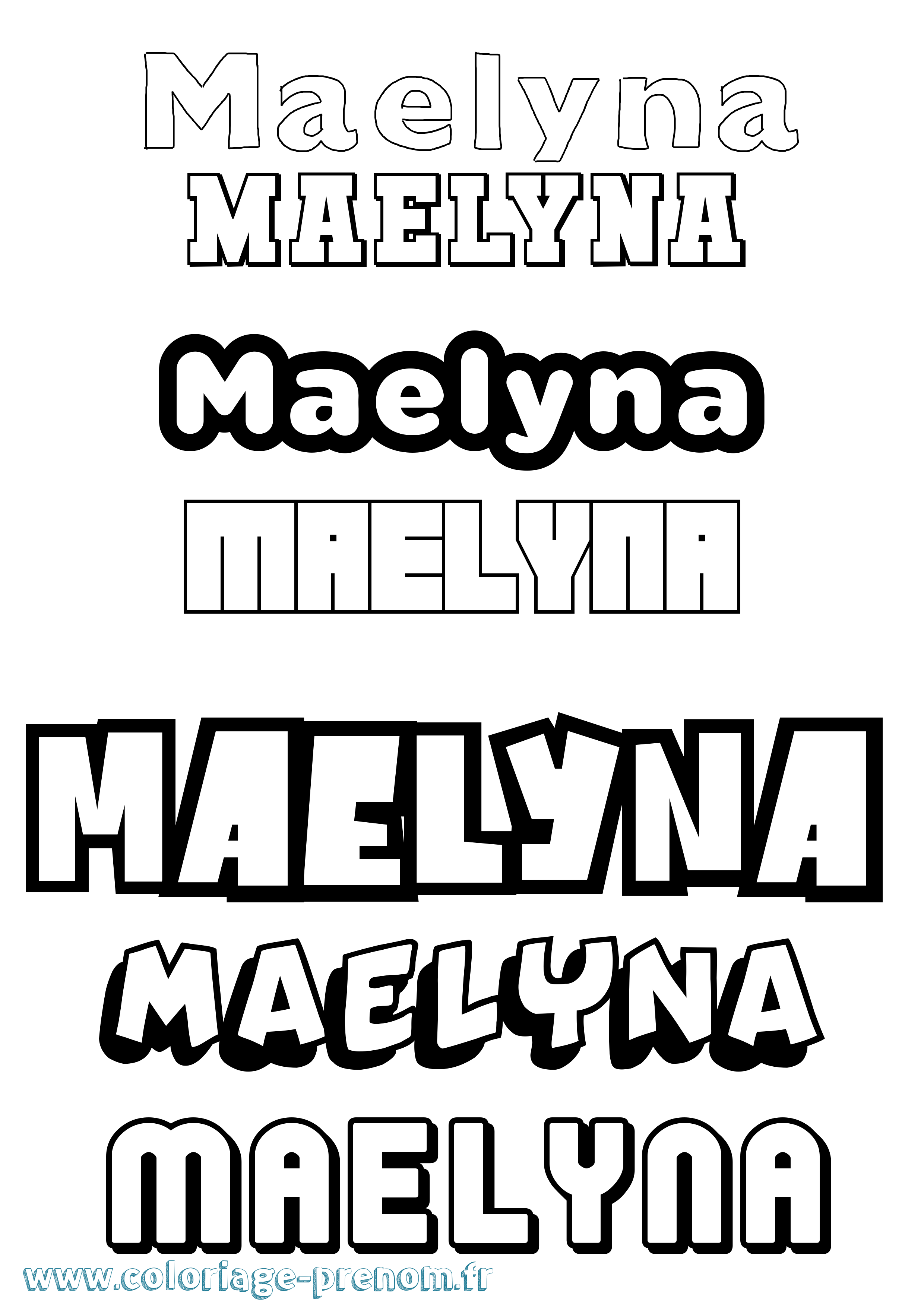 Coloriage Maelyna Simple Coloriage prénom Maelyna Simple