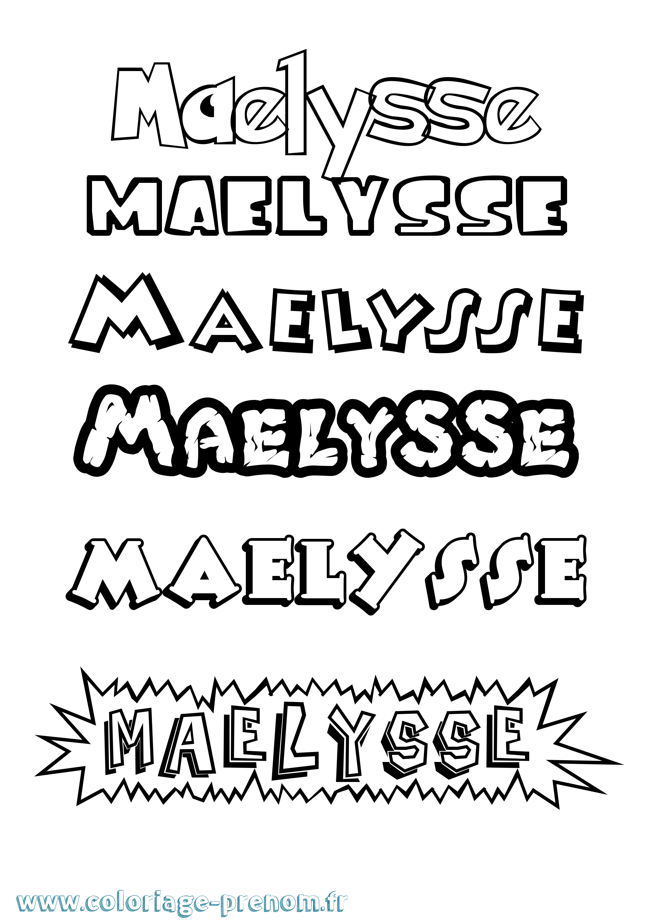 Coloriage Maelysse Dessin Animé Coloriage prénom Maelysse Dessin Animé