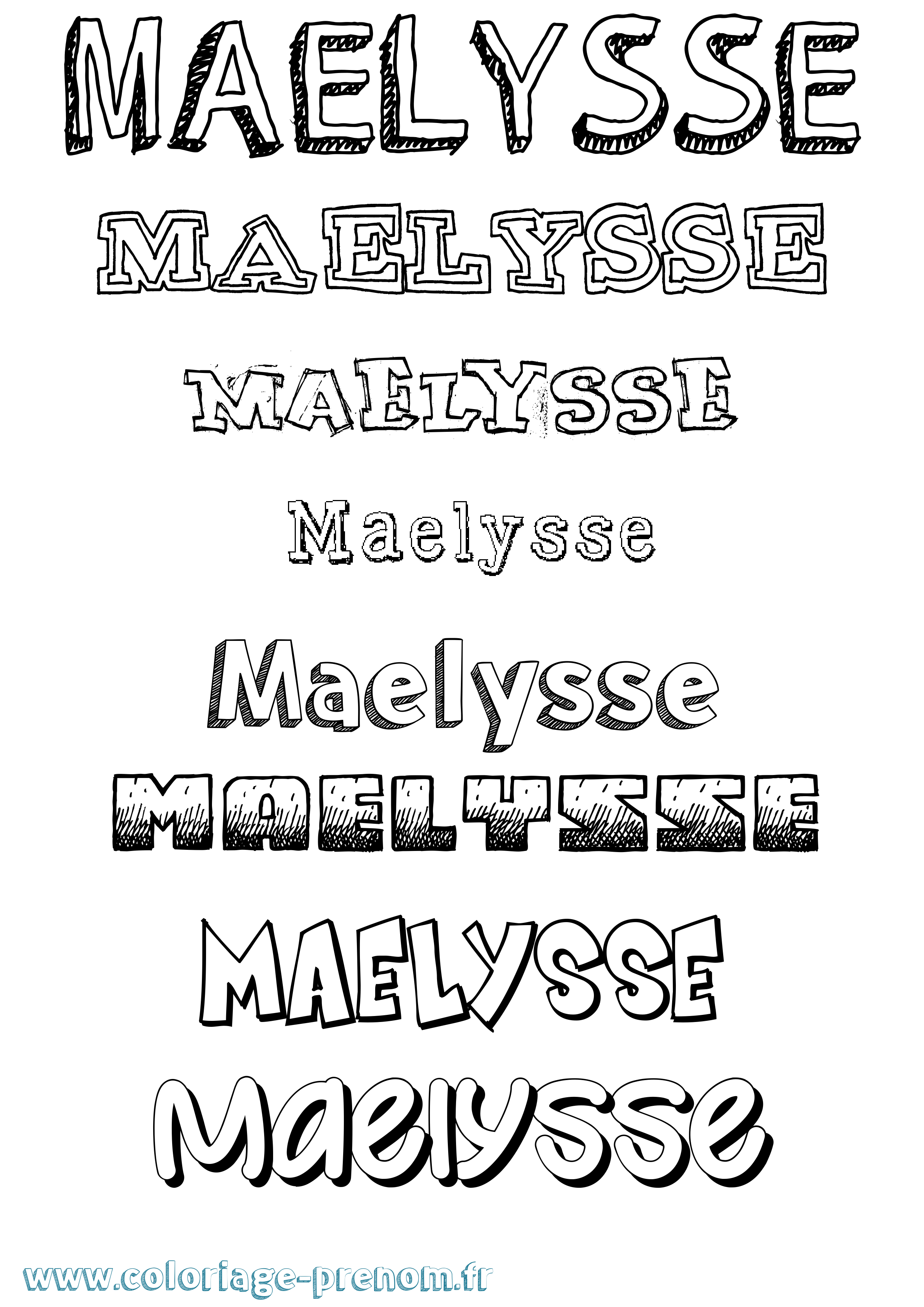 Coloriage Maelysse Dessiné Coloriage prénom Maelysse Dessiné