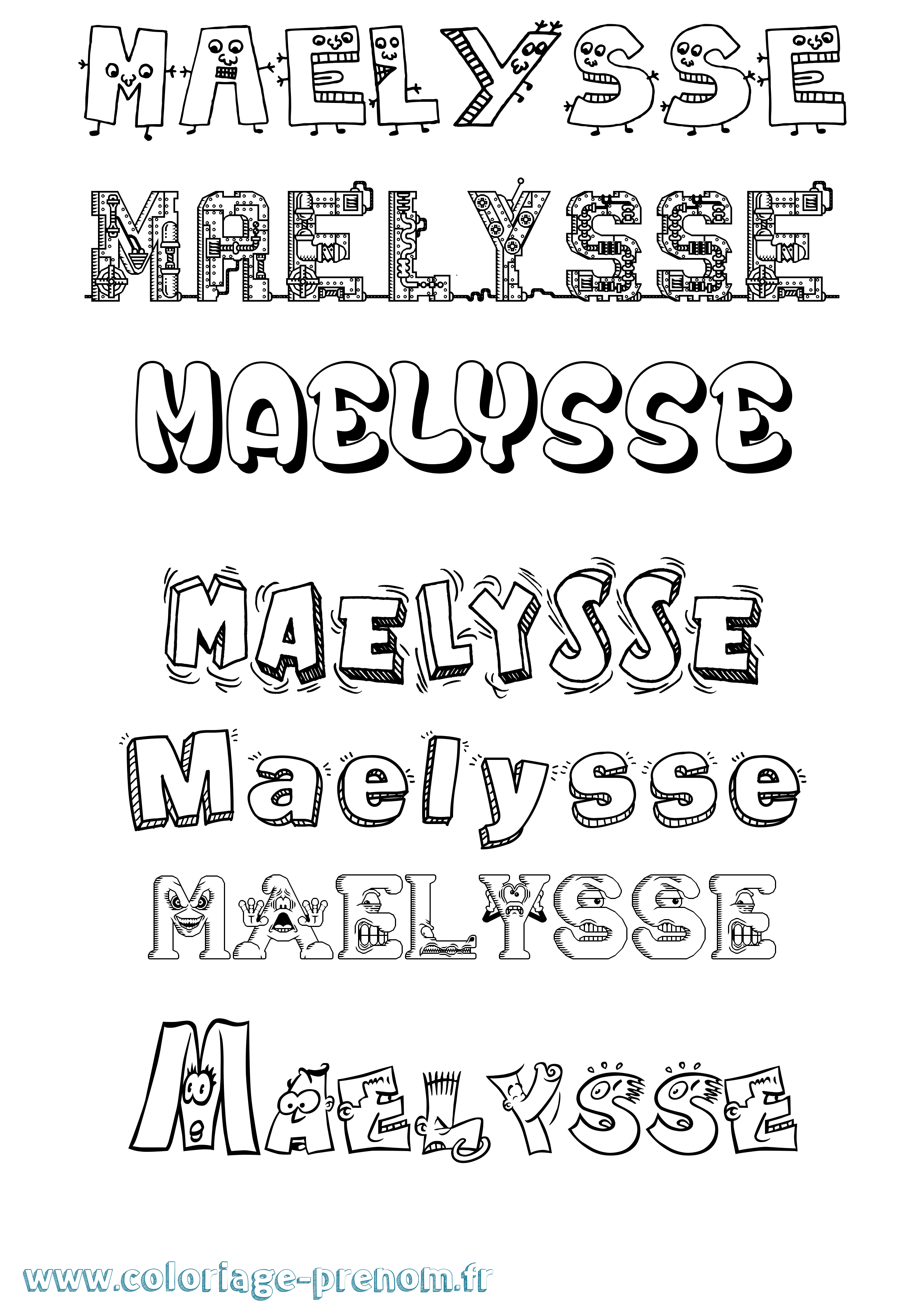 Coloriage Maelysse Fun Coloriage prénom Maelysse Fun