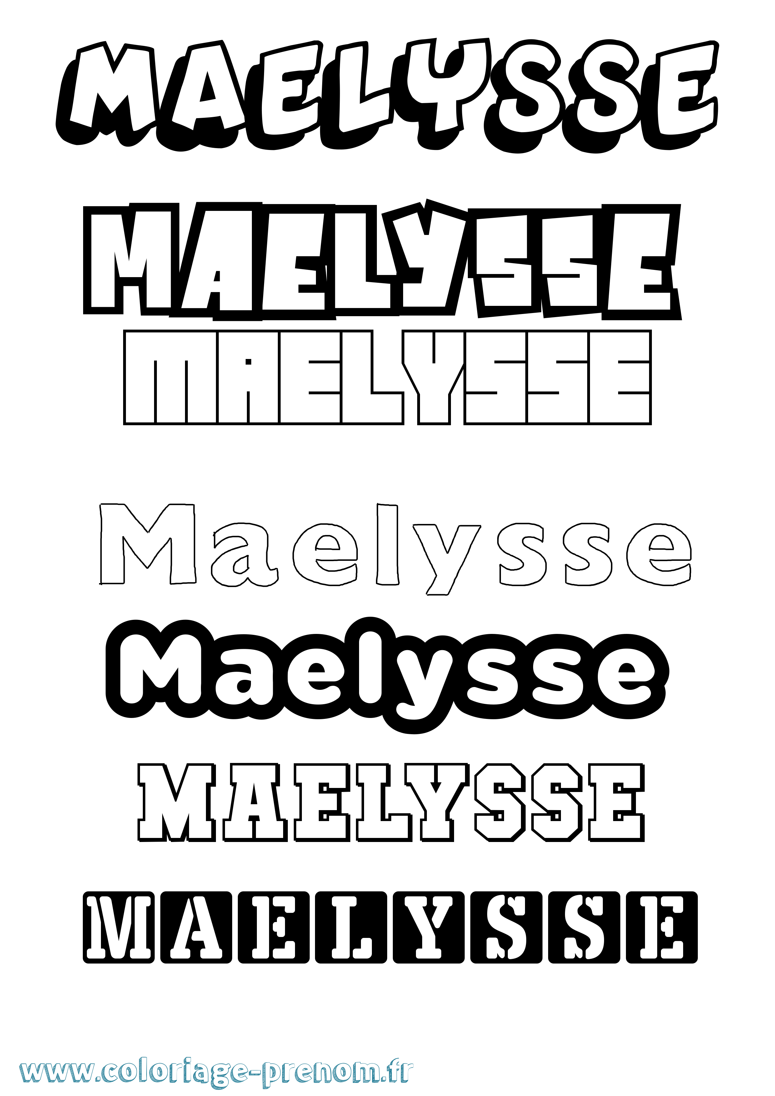 Coloriage Maelysse Simple Coloriage prénom Maelysse Simple